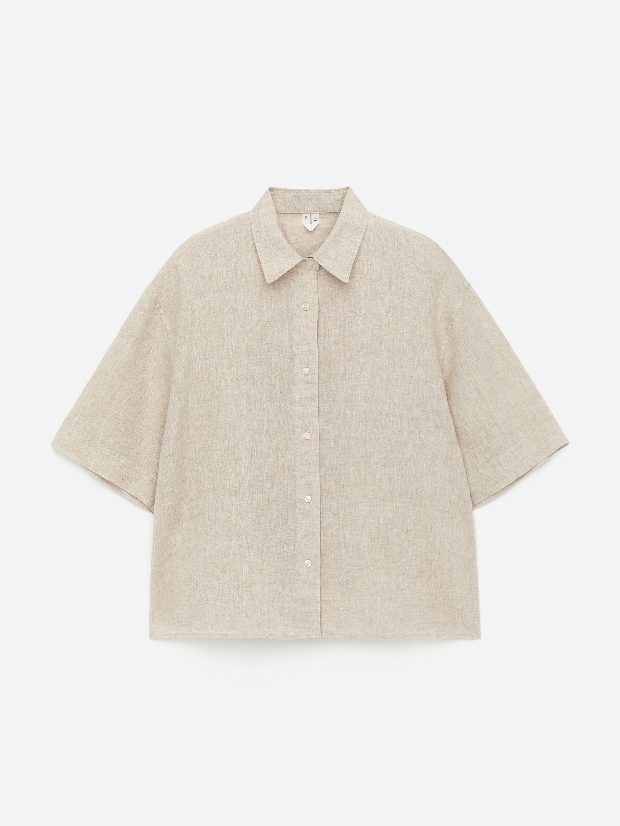 Relaxed Linen Shirt-Beige-15169
