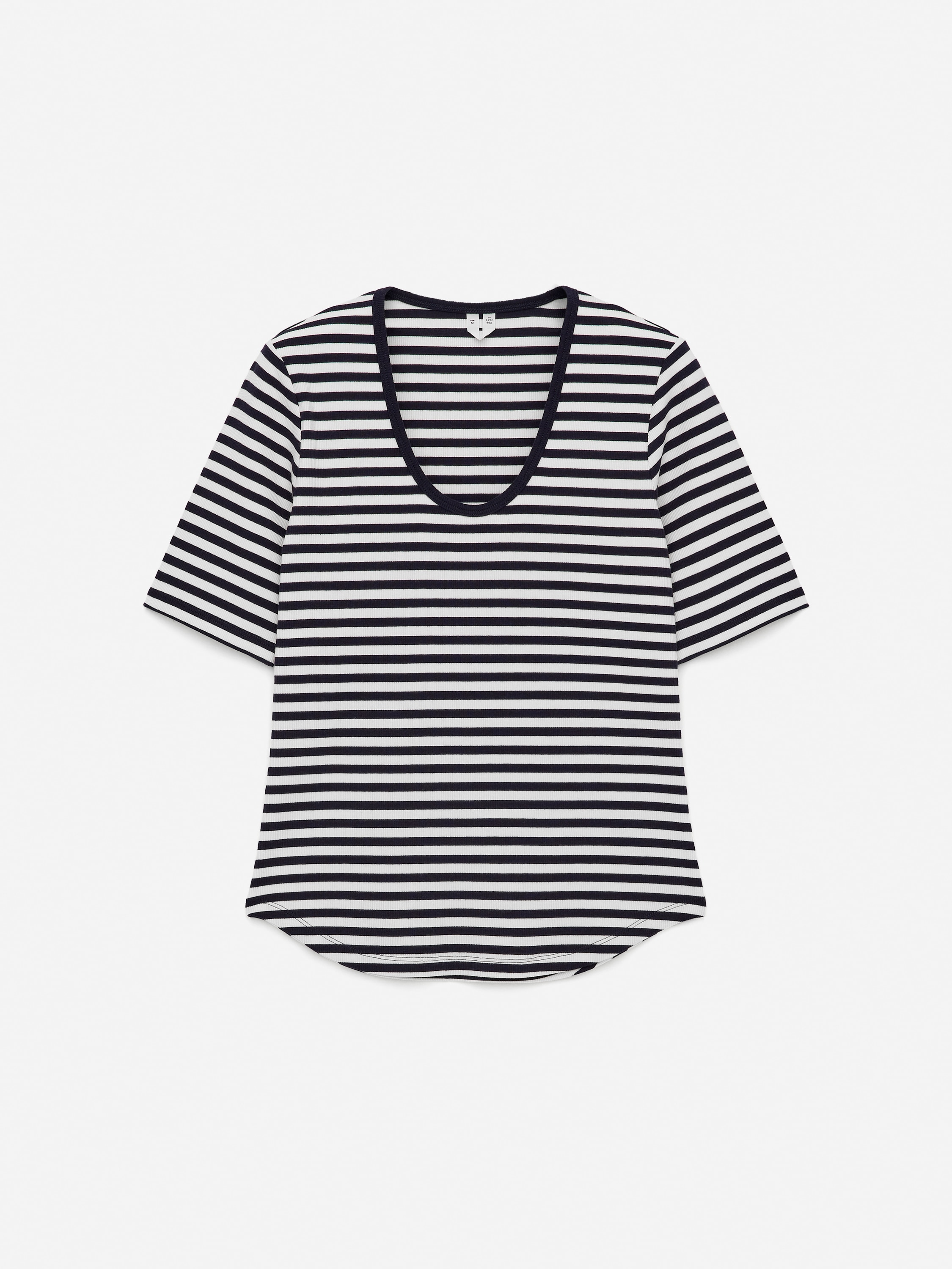 T-shirt a coste - Blu scuro/Bianco