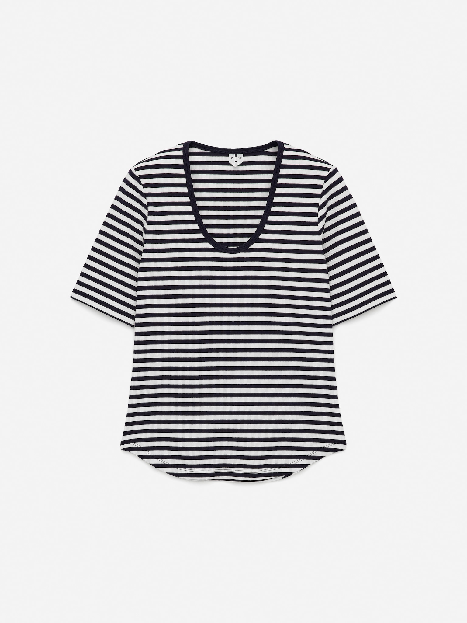 T-shirt côtelé - Bleu foncé/Blanc/Noir - 2