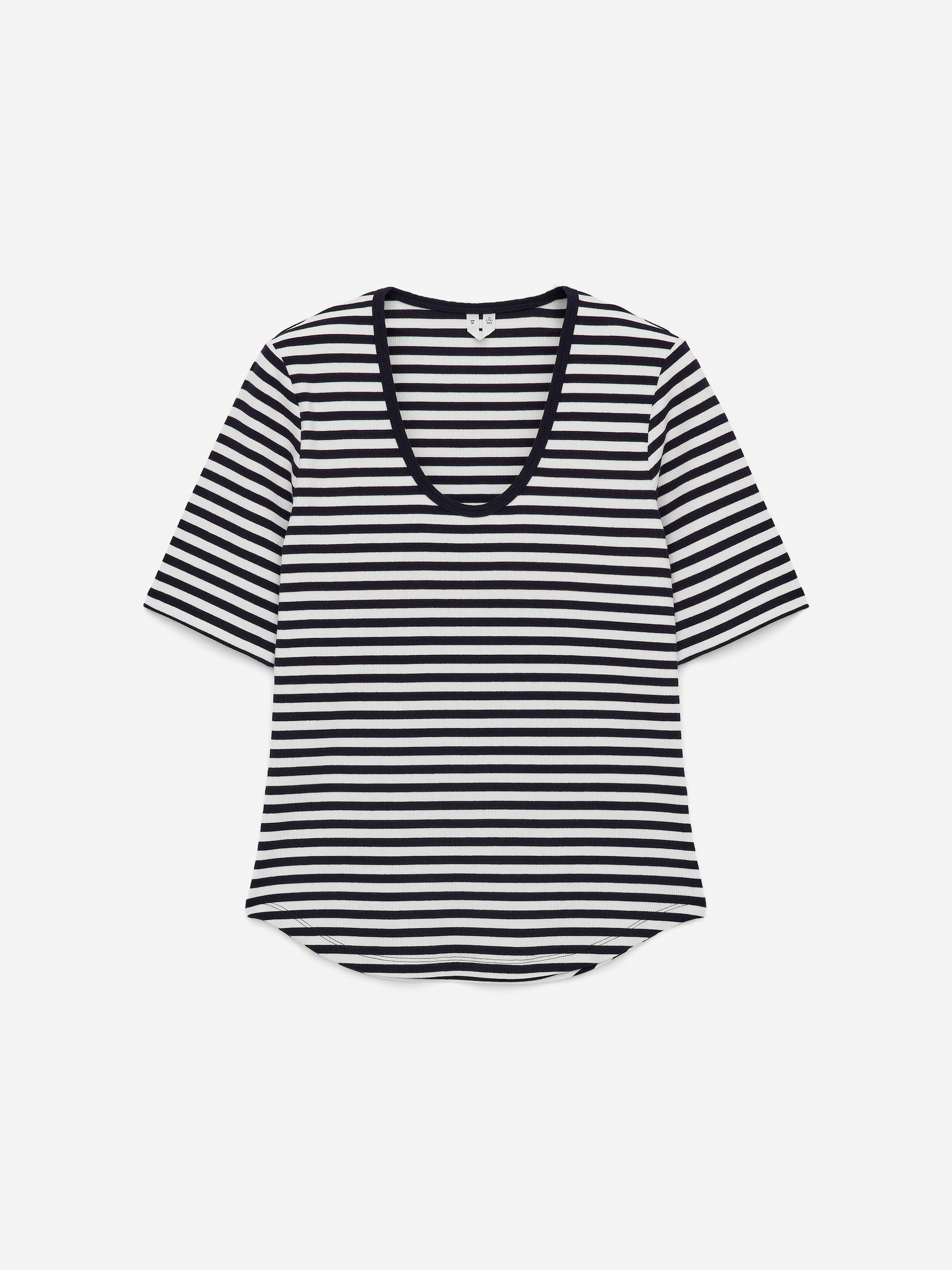 Ribbed T-Shirt - Dark Blue/White - Slim fit - Women - StillMedia/DescriptiveStillLife - 2
