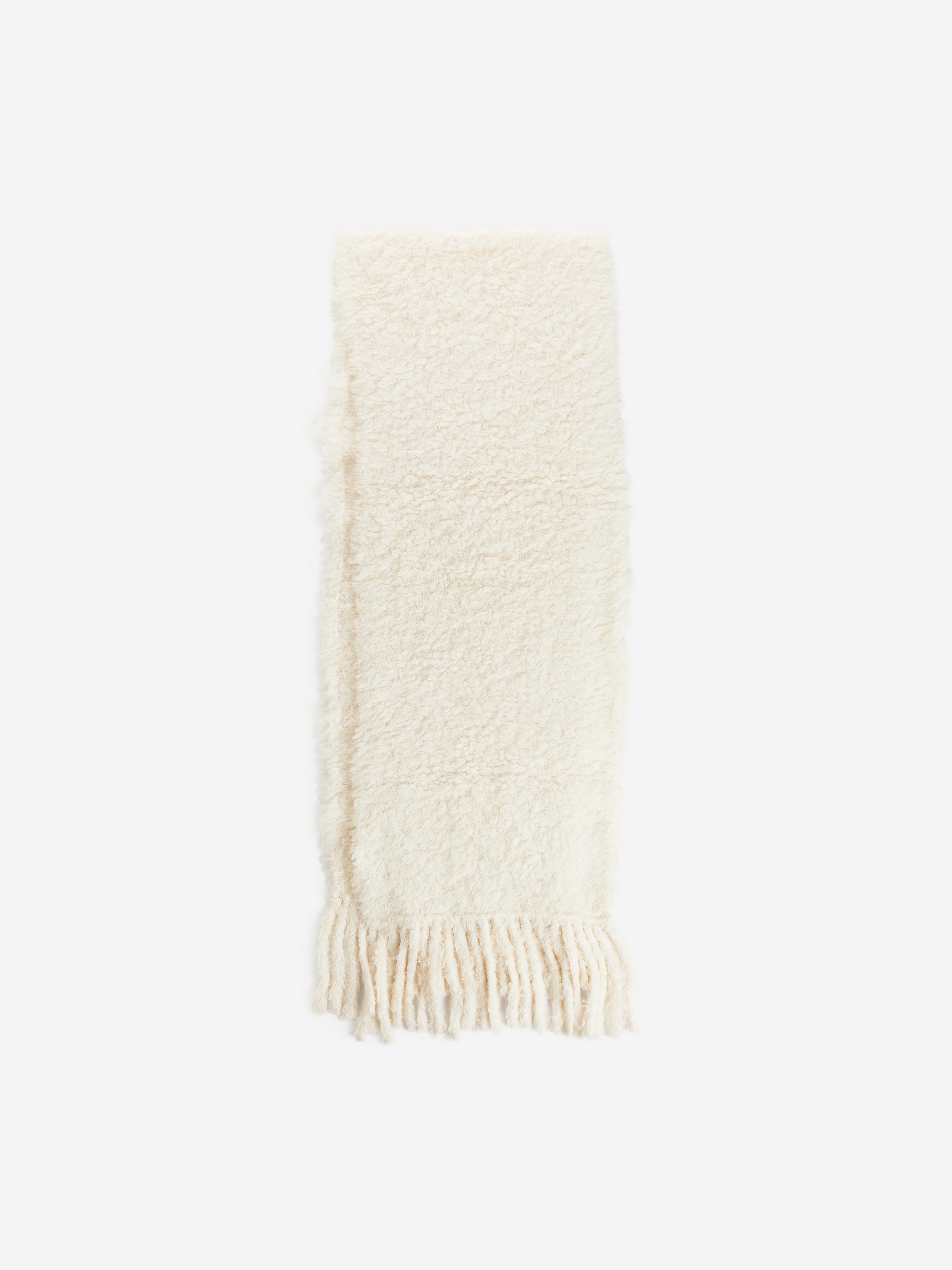 Bouclé Scarf-White-12093
