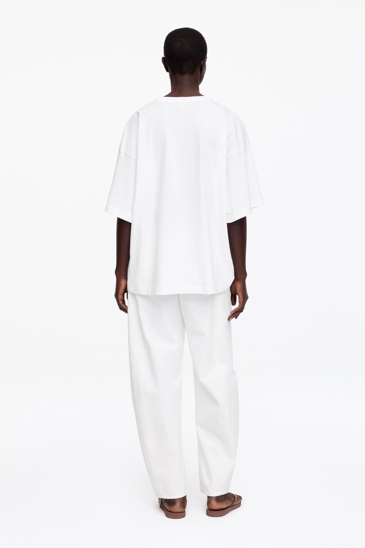 T-shirt oversize - Blanc/Vert kaki/Rose - 4