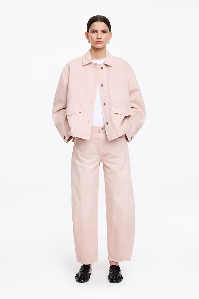 Kastiges Overshirt aus Denim - Rosa/Blau - 2