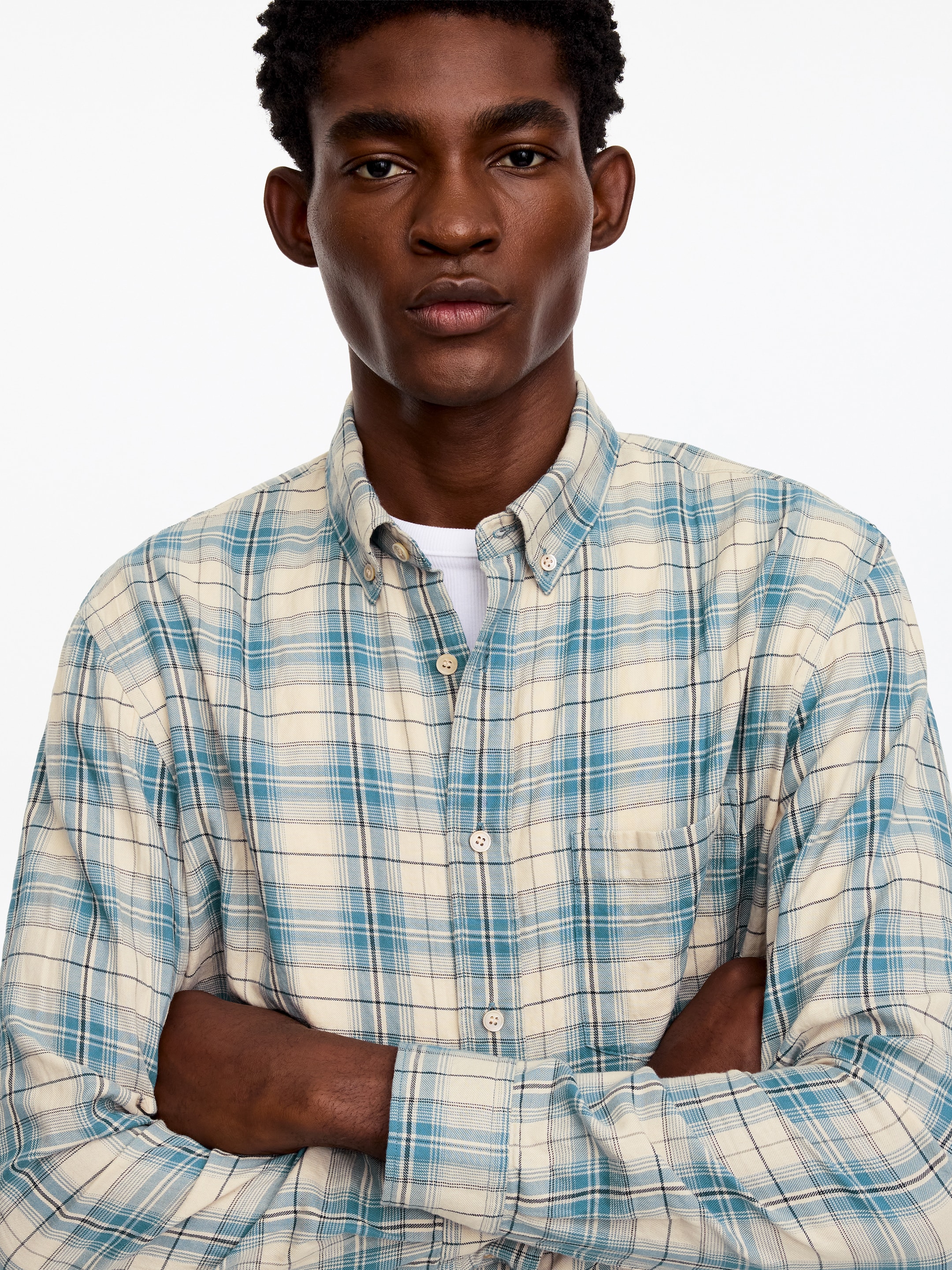 Flanellhemd mit normaler Passform - Blau/Weiß - Regular Fit - men - StillMedia/Lookbook - 9