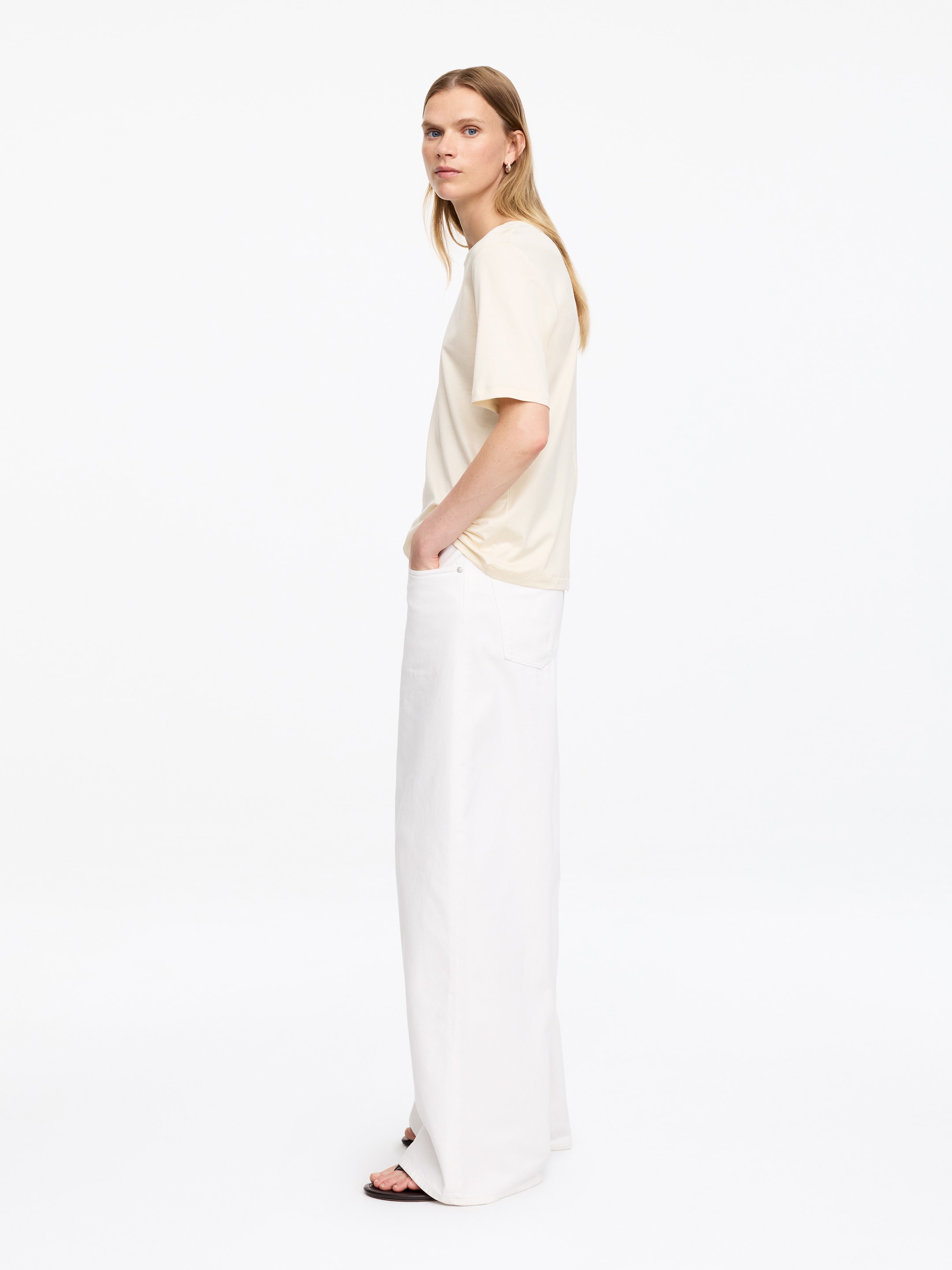 T-shirt z lyocellu i bawełny - Biały - Fason normalny - Women - StillMedia/Lookbook - 5