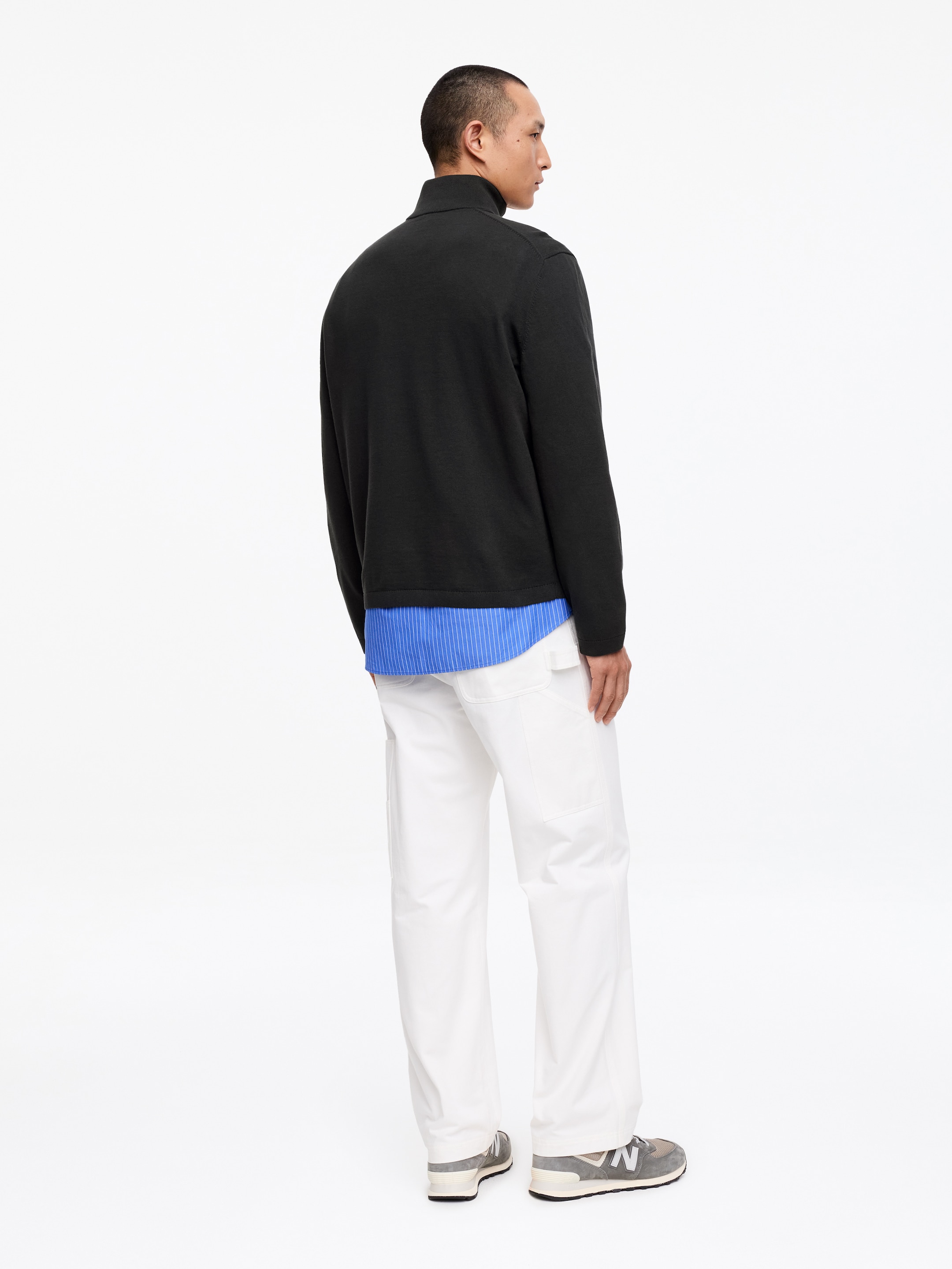 Knitted Half-Zip Jumper - Black - Regular fit - Men - StillMedia/Lookbook - 3