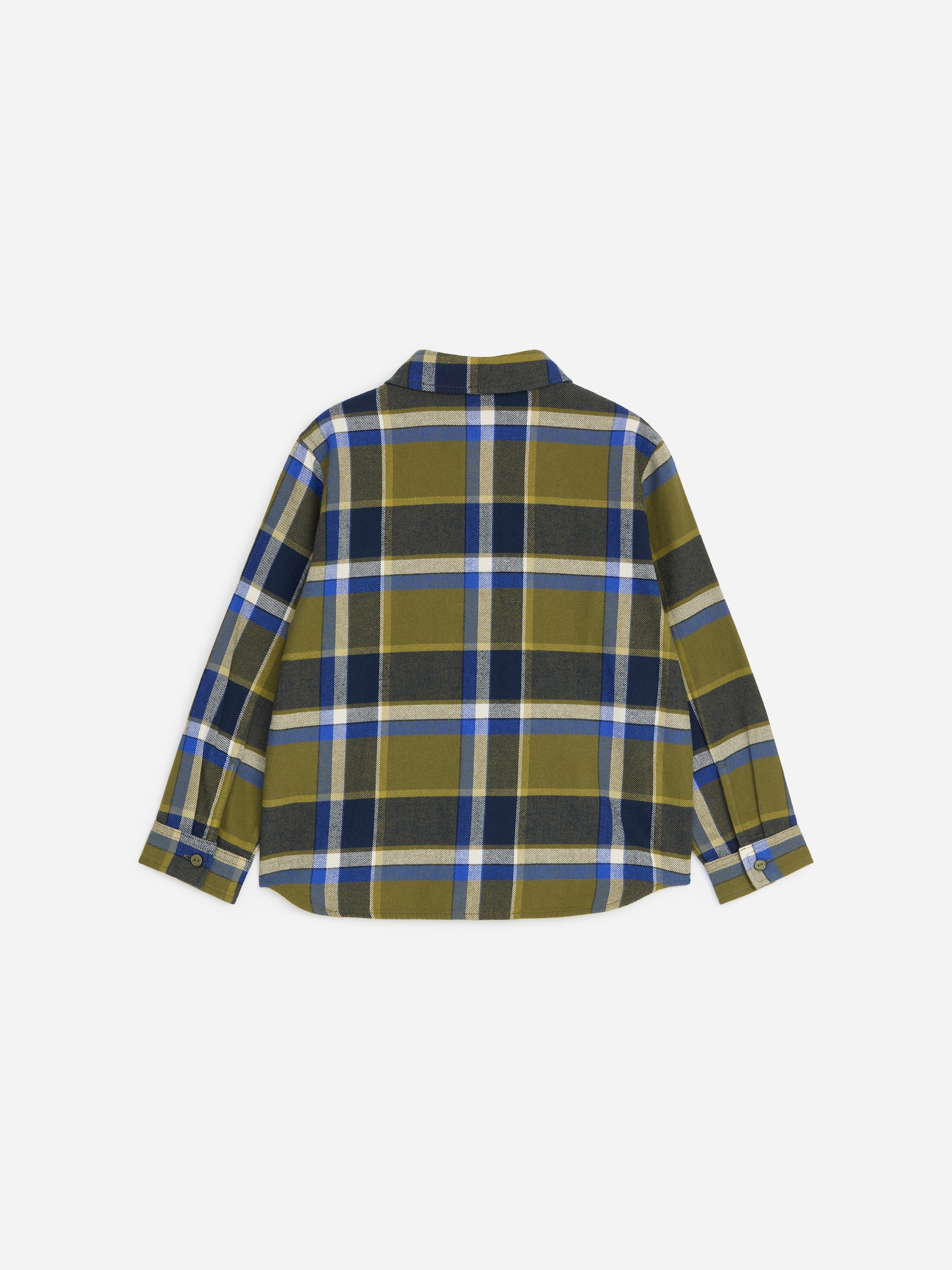 Flannel Overshirt - Khaki Green/Blue - Regular fit - children - StillMedia/DescriptiveStillLife - 3