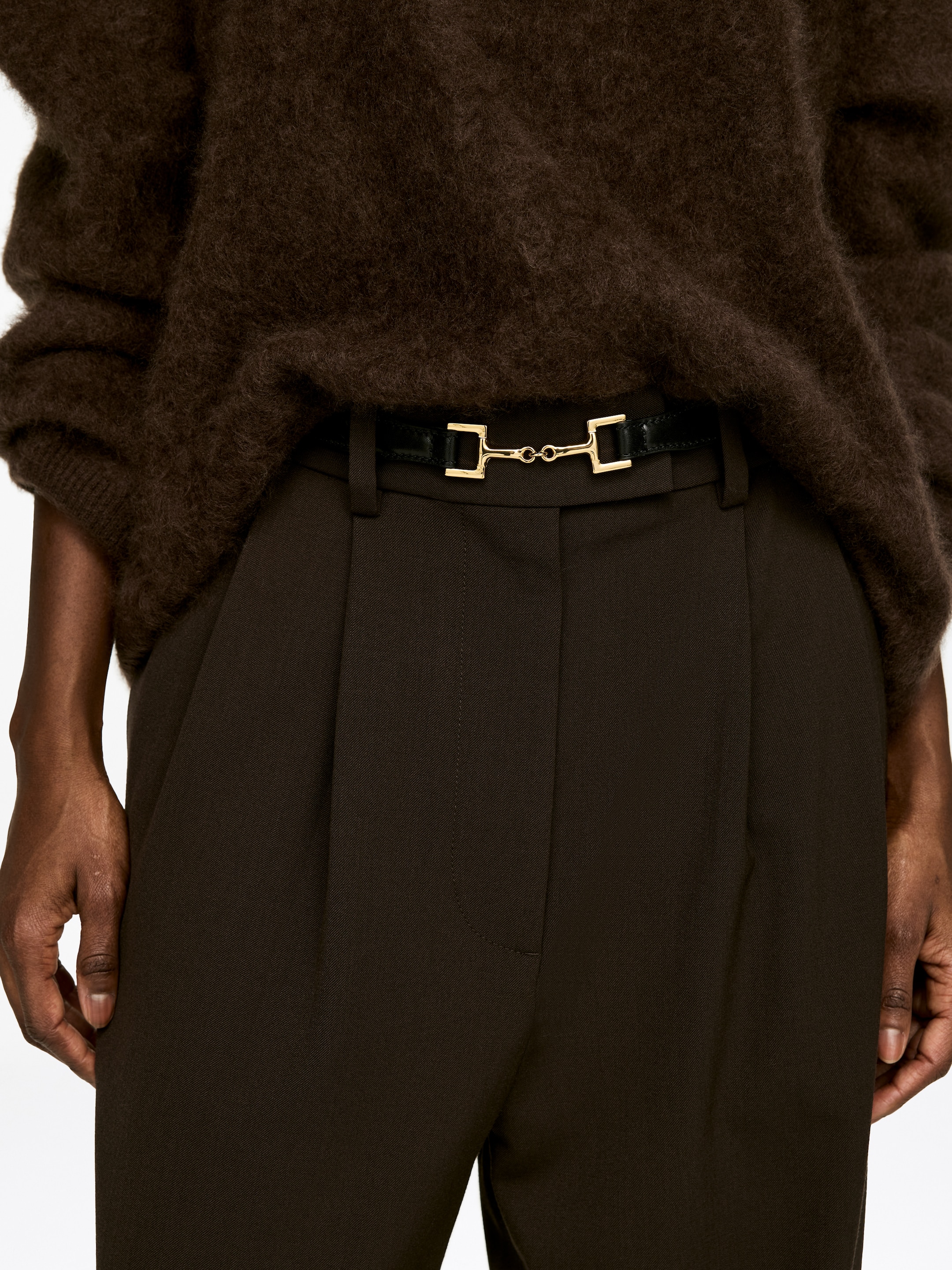 View larger image: Horsebit Buckle Leather Belt - Black - Ladies | H&M GB 1