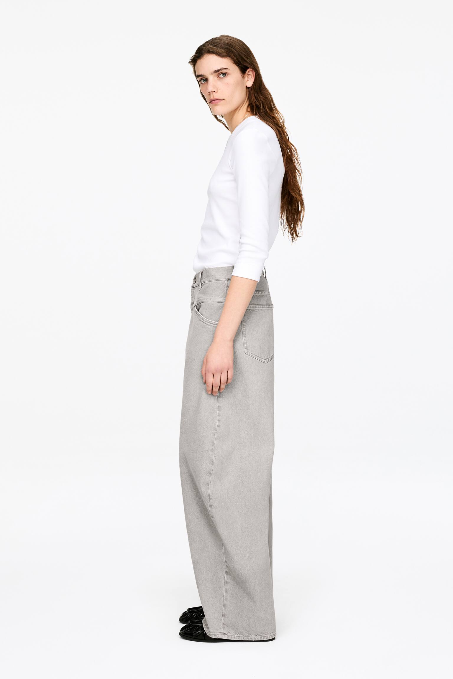 Barrel-Leg Jeans - Light Grey - 5