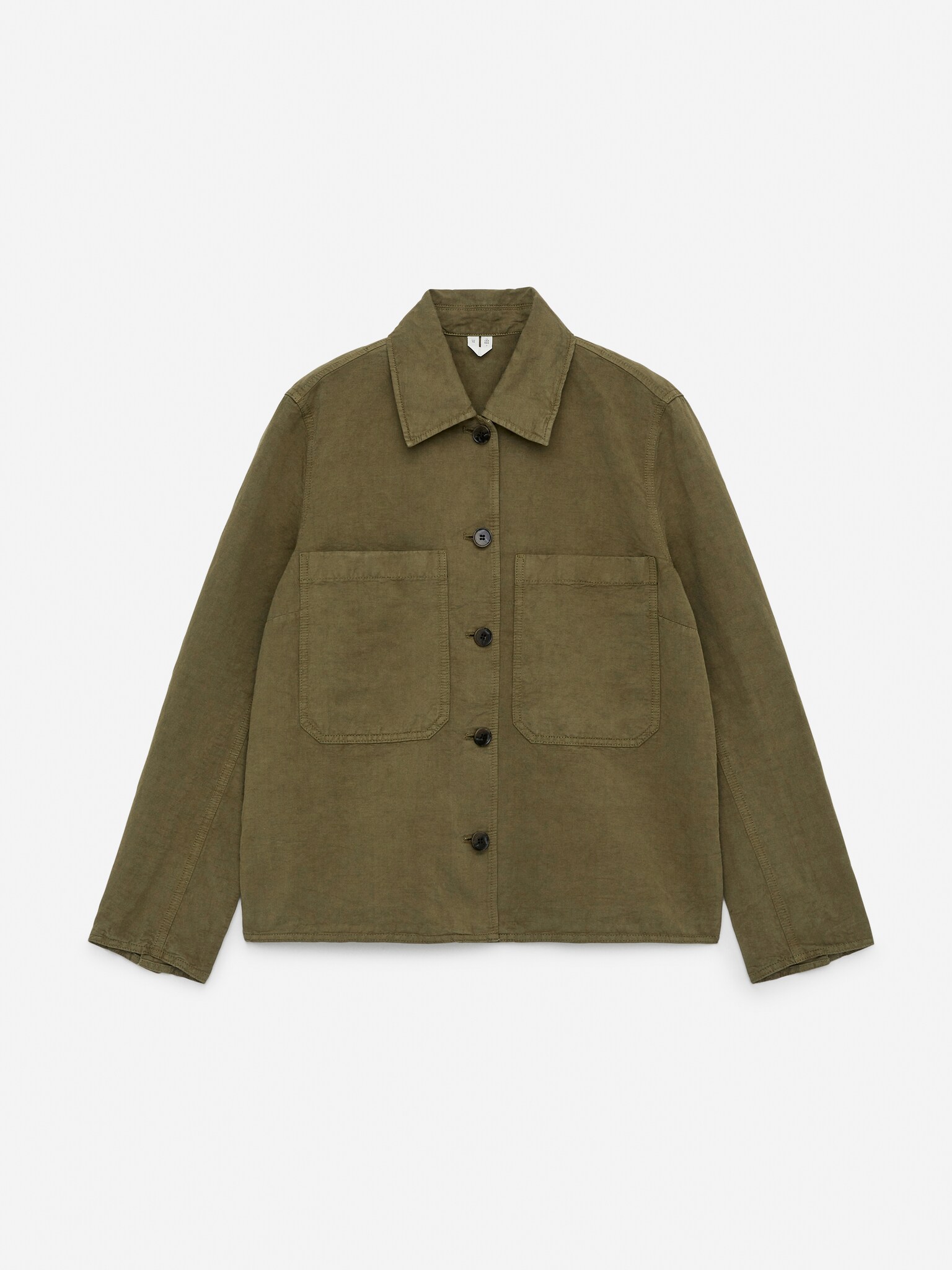 Overshirt in misto lino - Verde kaki