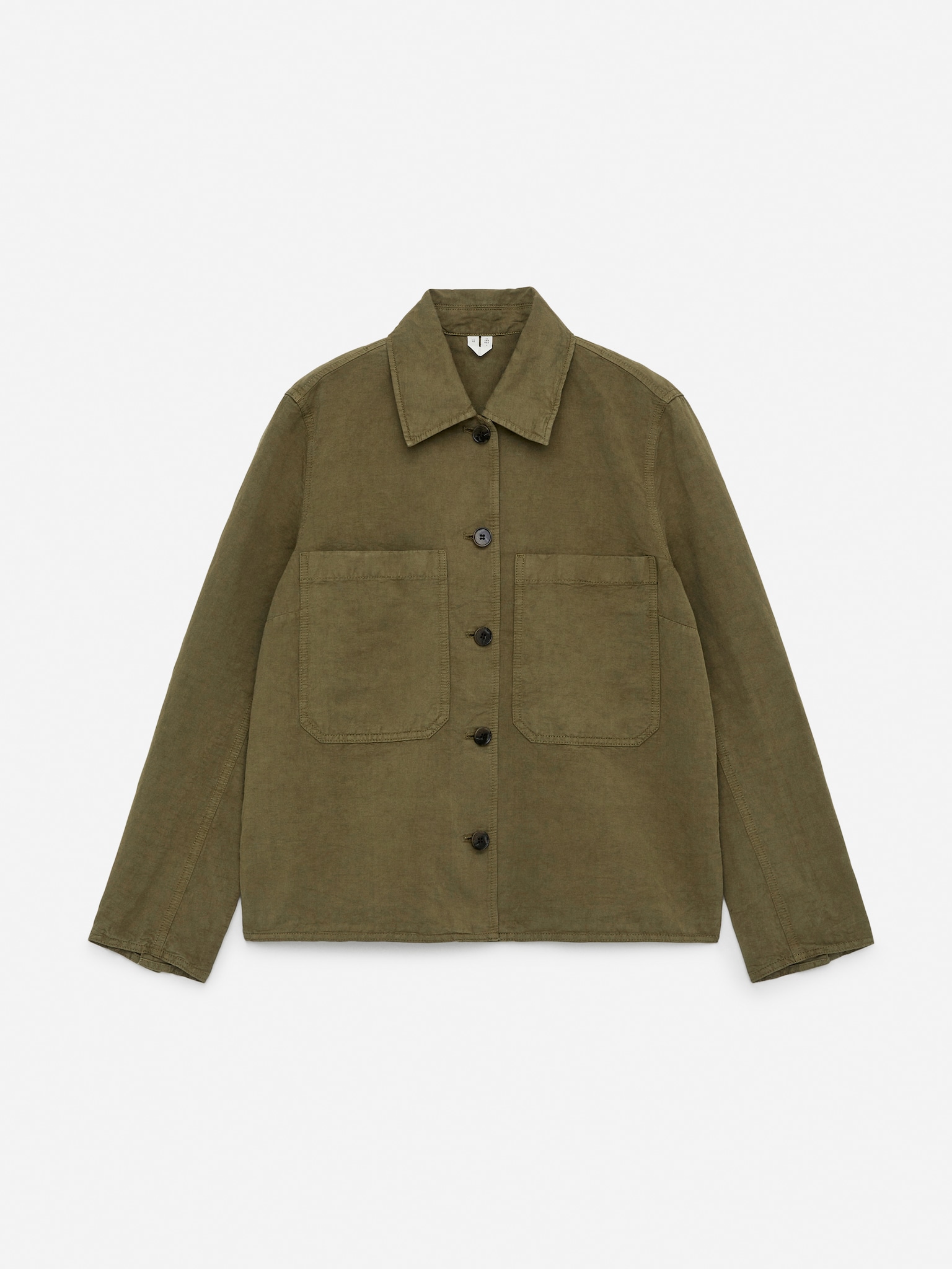 Sobrecamisa en mezcla de lino - Verde caqui