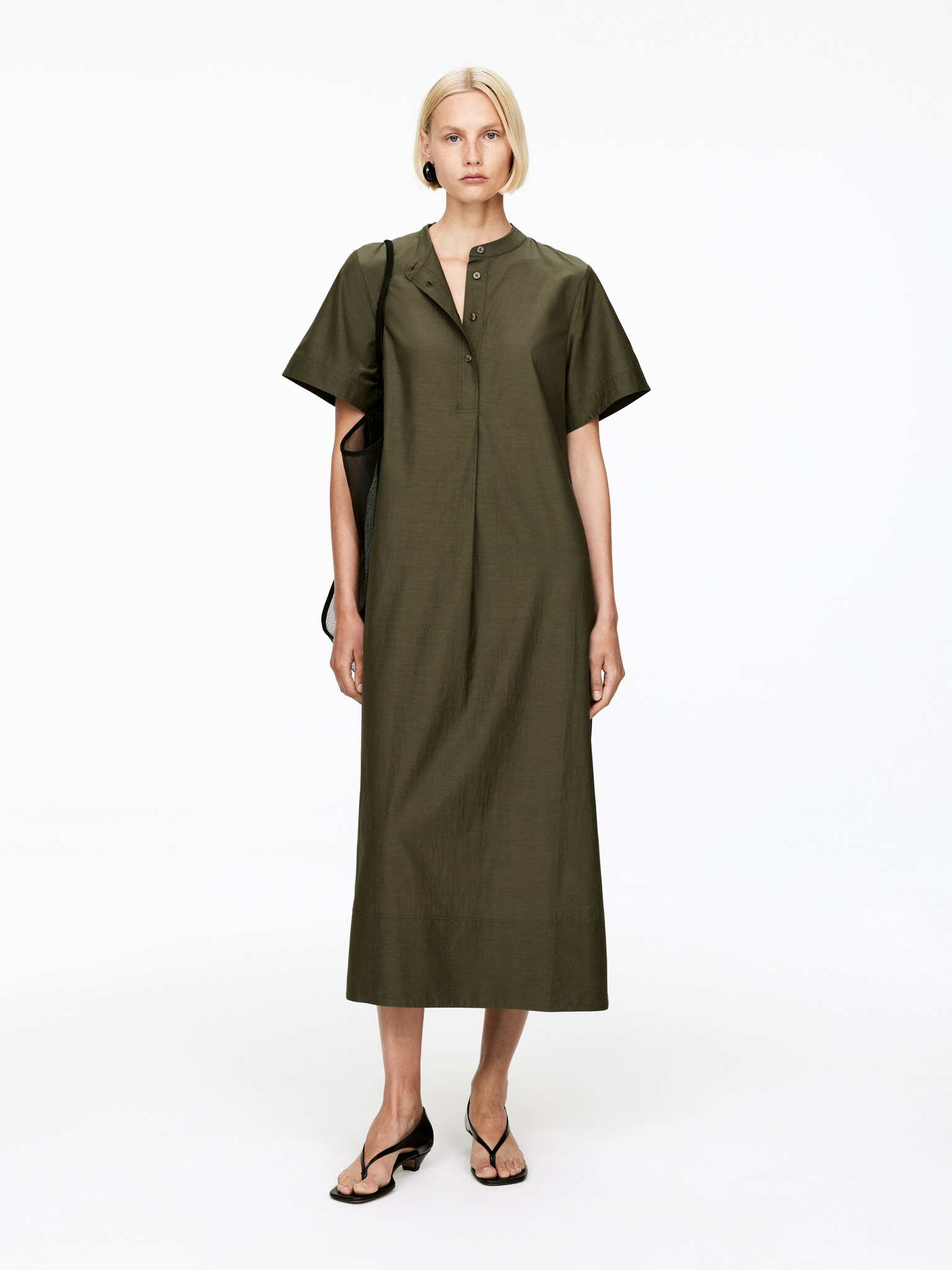 Vestido de cupro-algodão - Verde