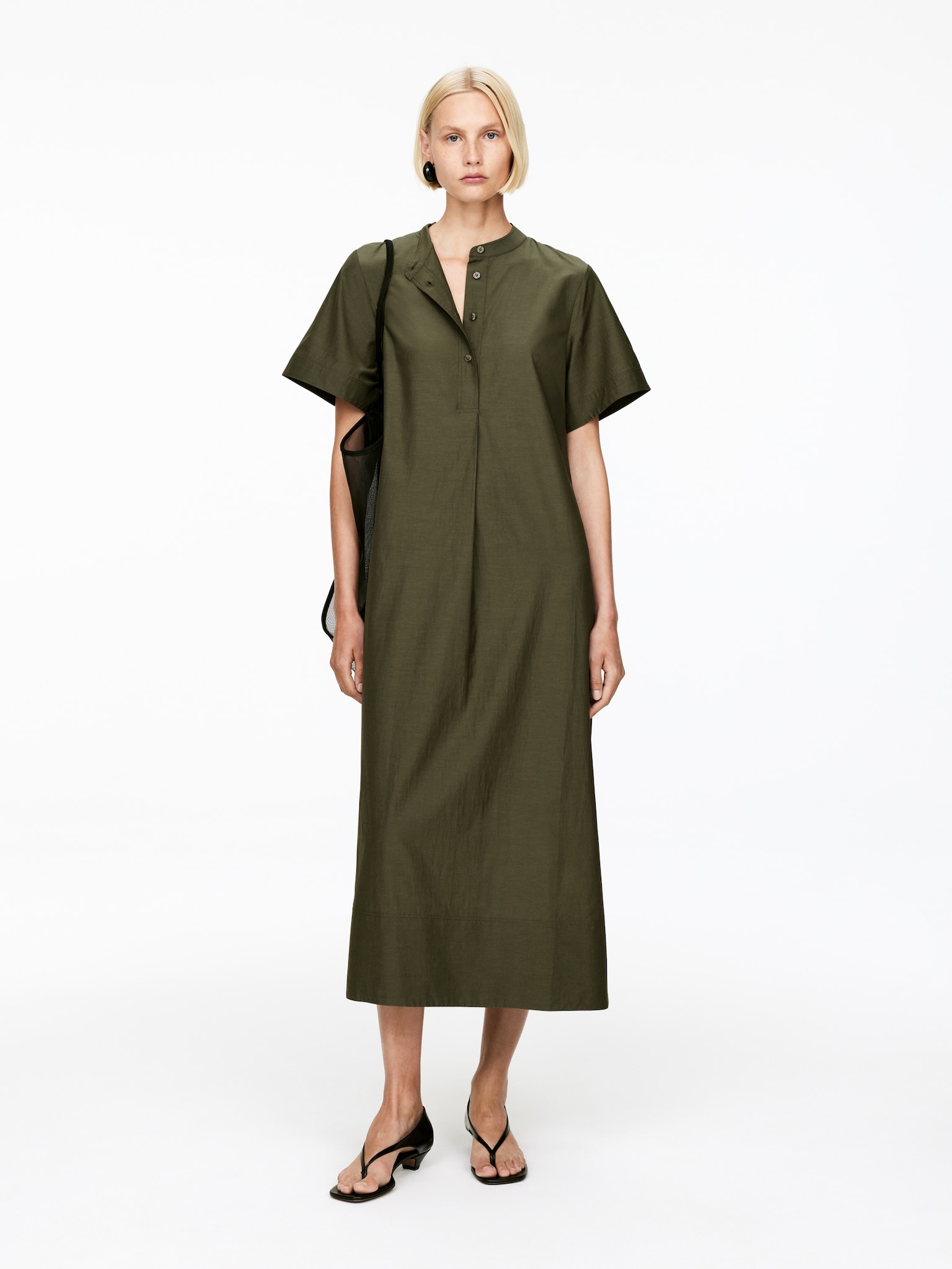 Robe en cupro et coton - Vert