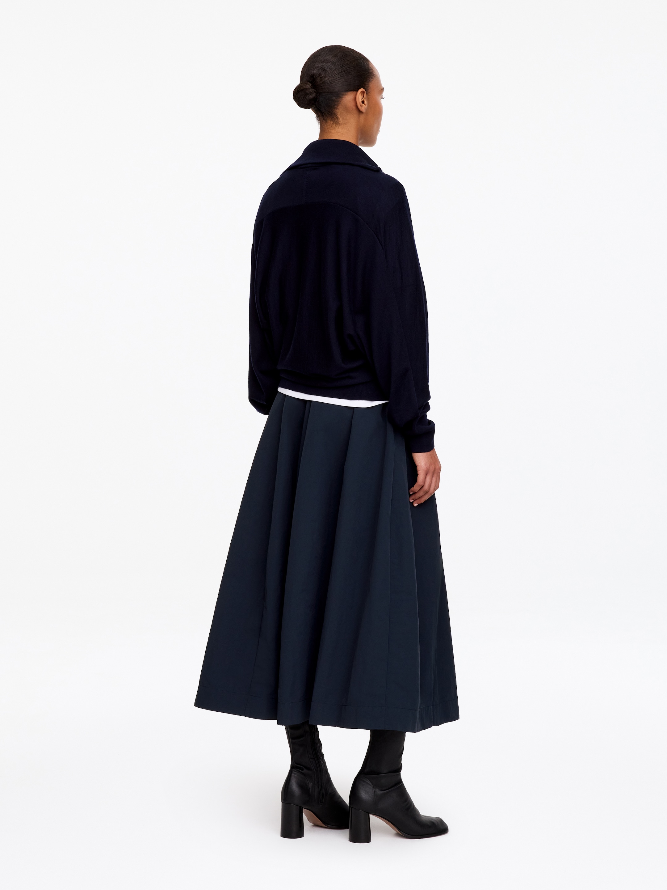 Nylon Panel Skirt - Dark Blue - Regular fit - women - StillMedia/Lookbook - 2