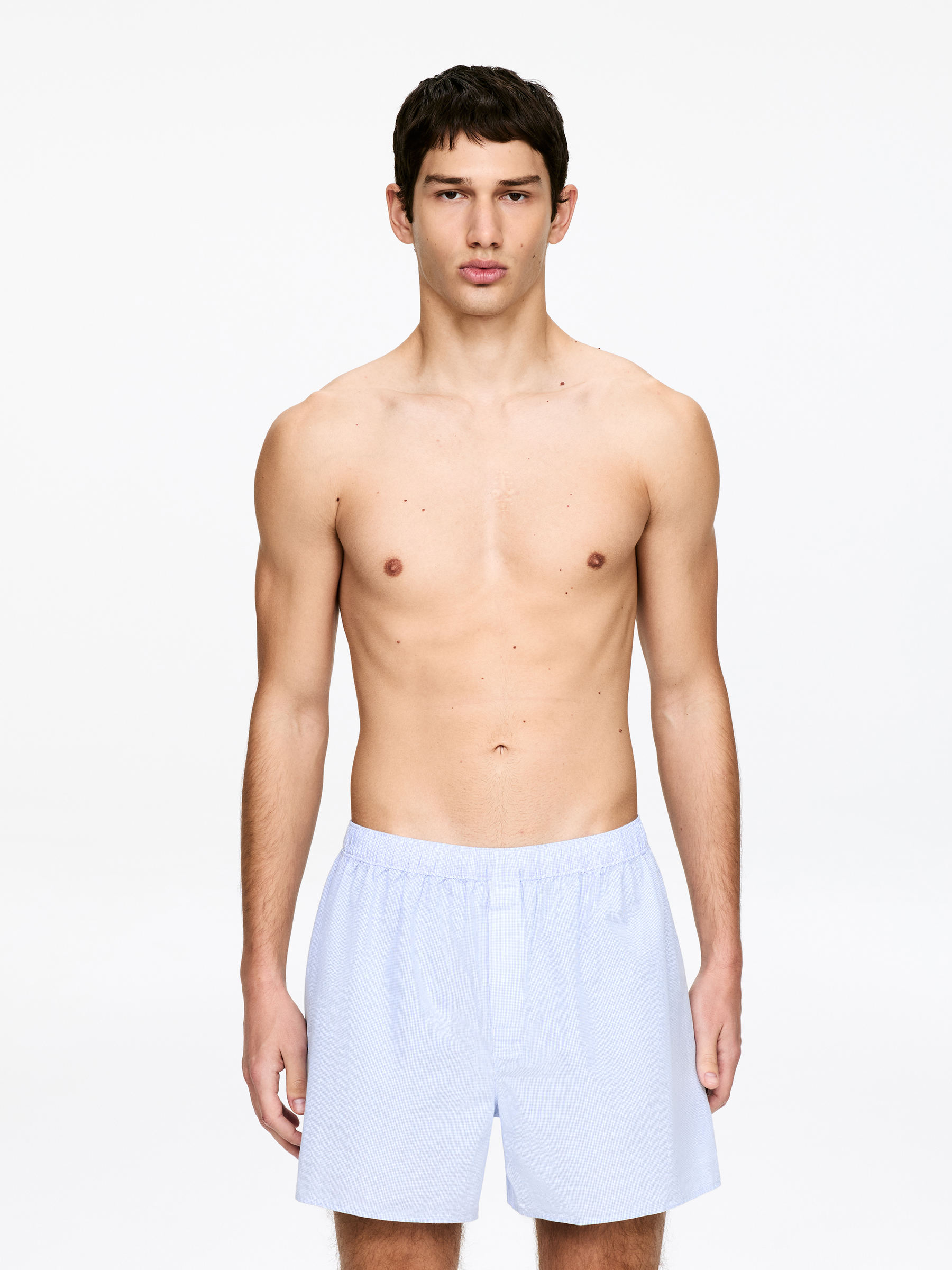 Woven Boxers, Set of 2 - Light Blue/Mini check - Regular fit - Men - StillMedia/Lookbook - 3