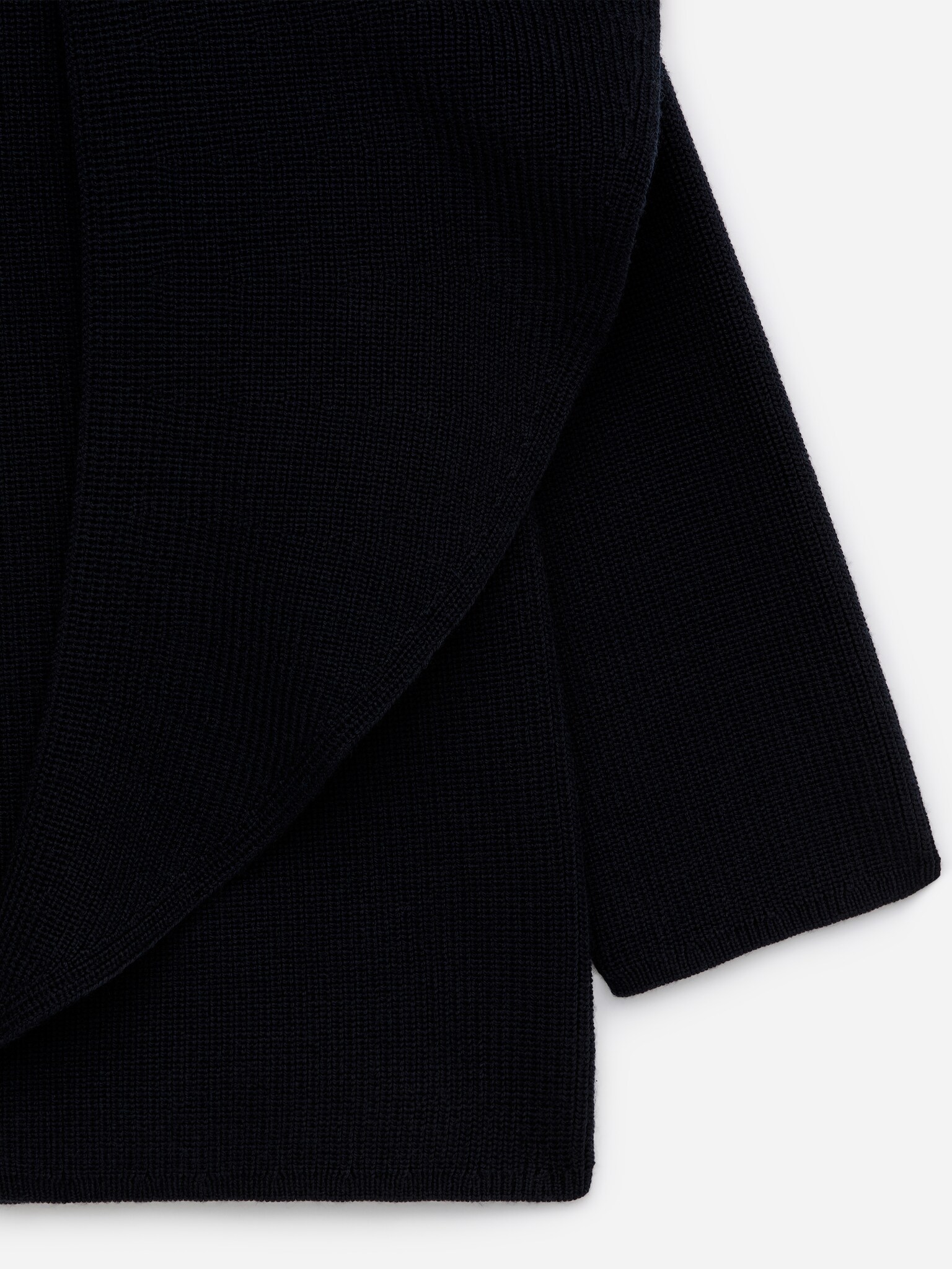 Draped-Scarf Knitted Jumper - Dark Blue - 4