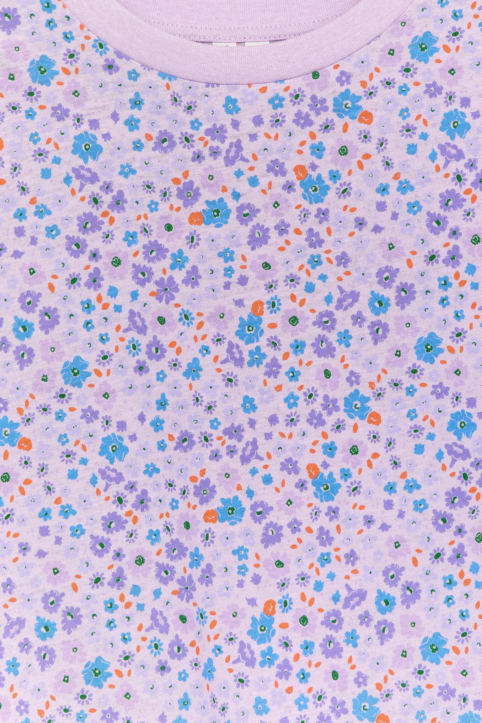 Bő szabású póló - Lilac/Fehér - 2