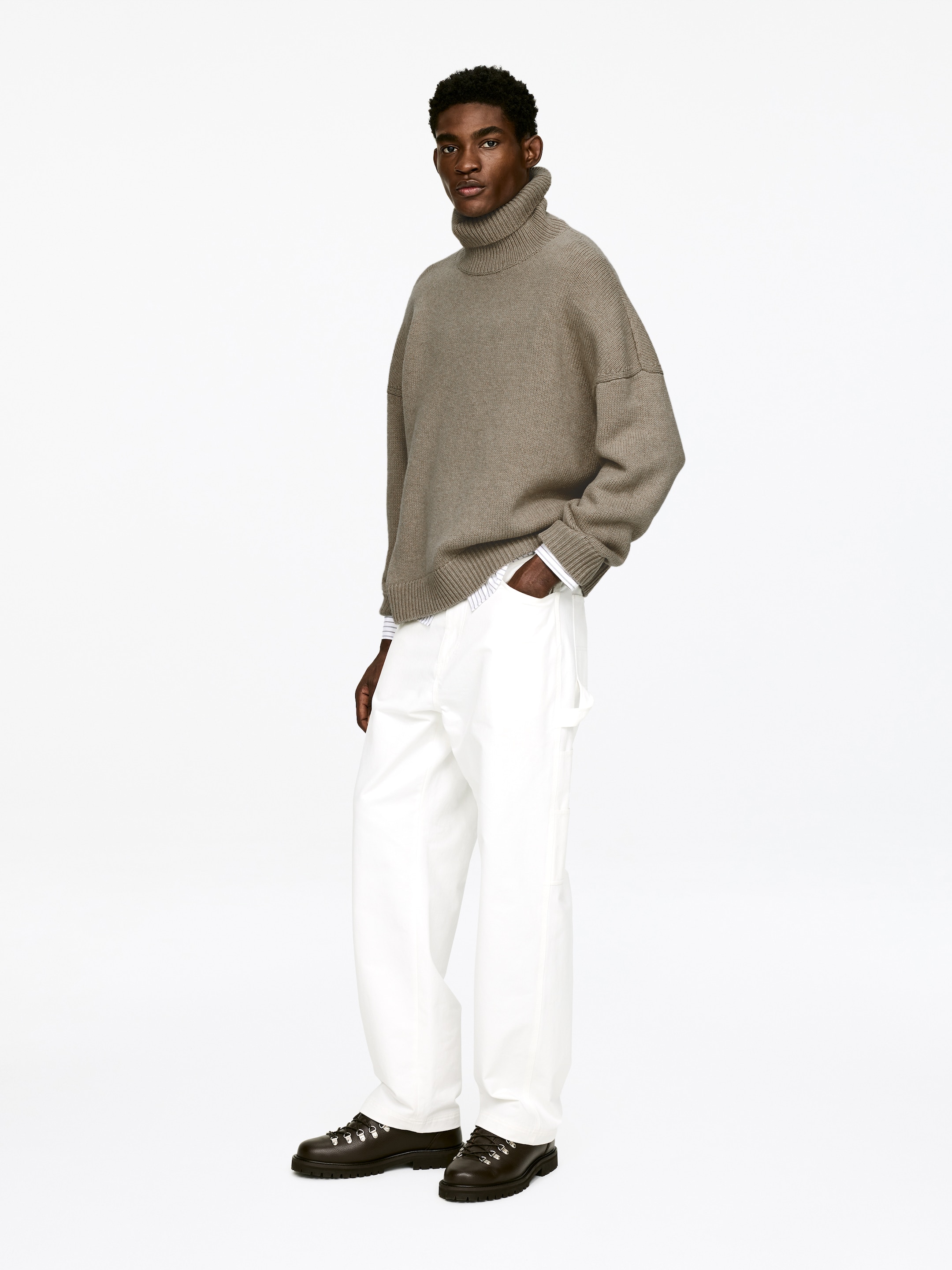 Agrandir l'image: Pull col roulé en laine - Beige - HOMME | H&M FR 2