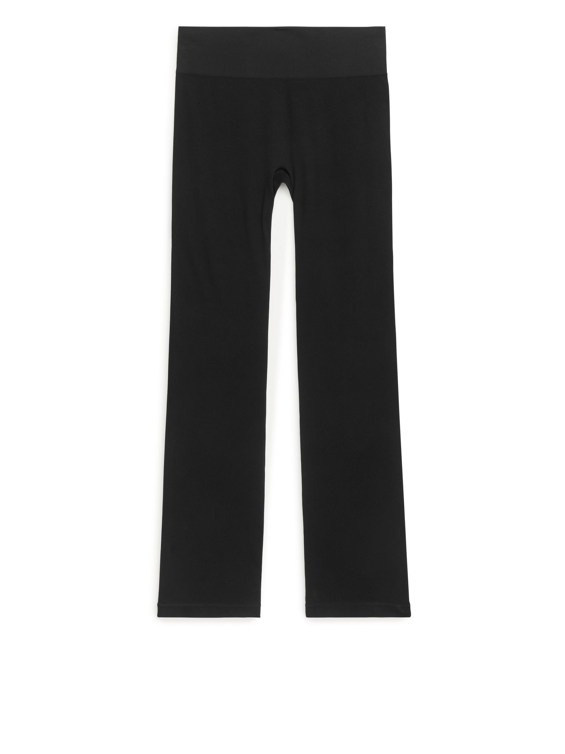 Ausgestellte, nahtlose Rippenleggings - Schwarz - Slim Fit - Damen - StillMedia/DescriptiveStillLife - 1