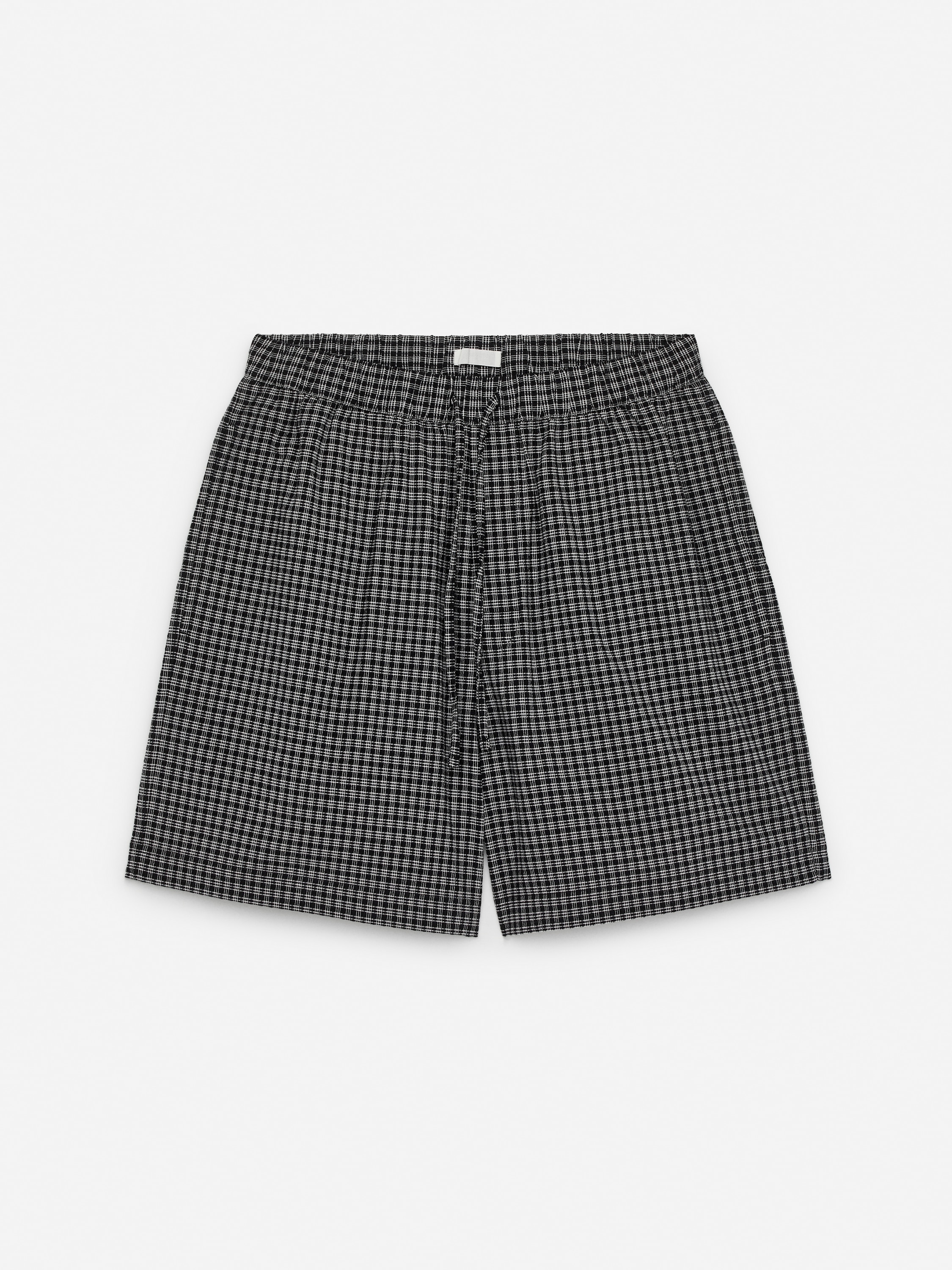 Seersucker-Shorts - Schwarz