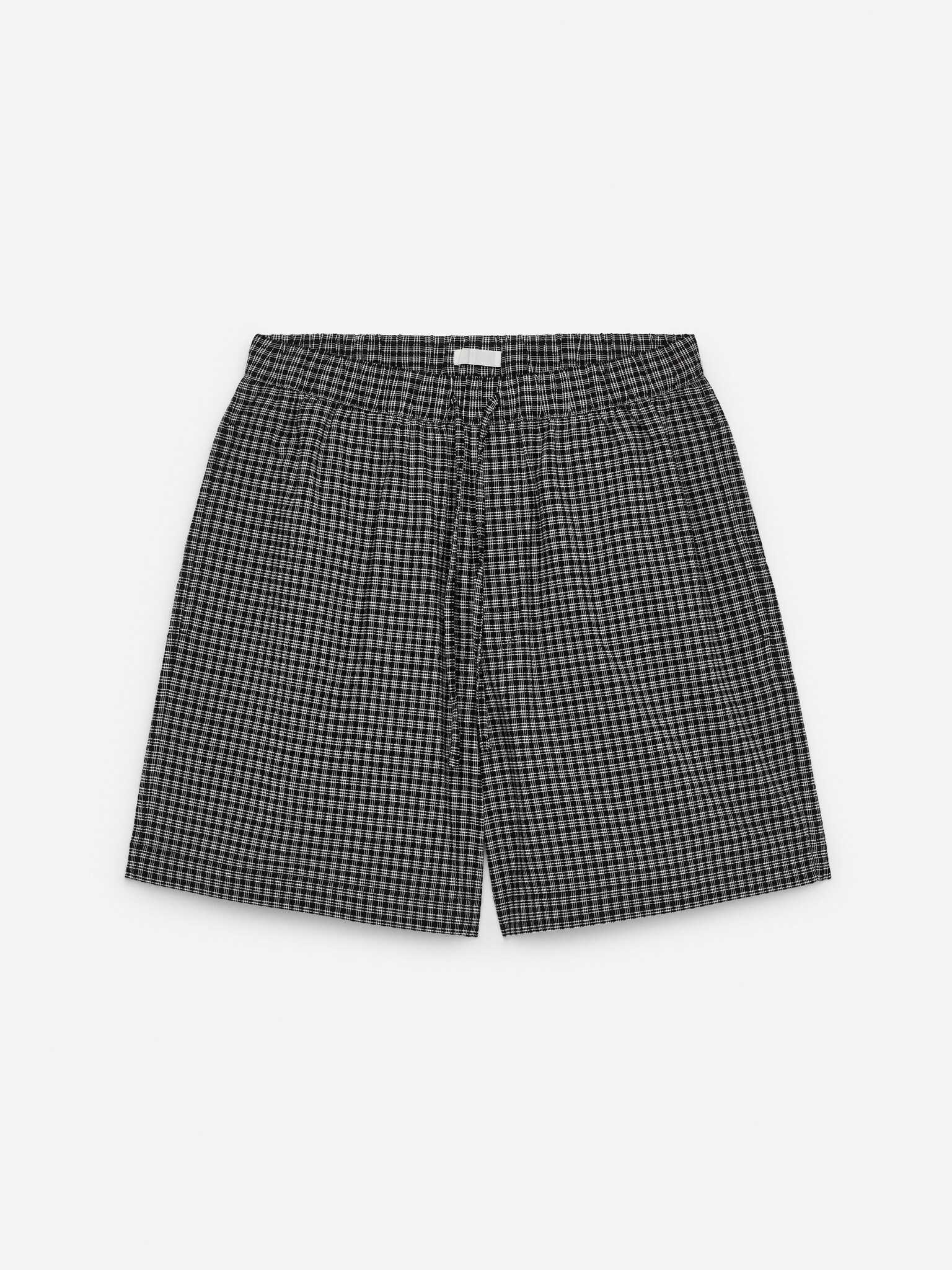 Seersucker-Shorts - Schwarz