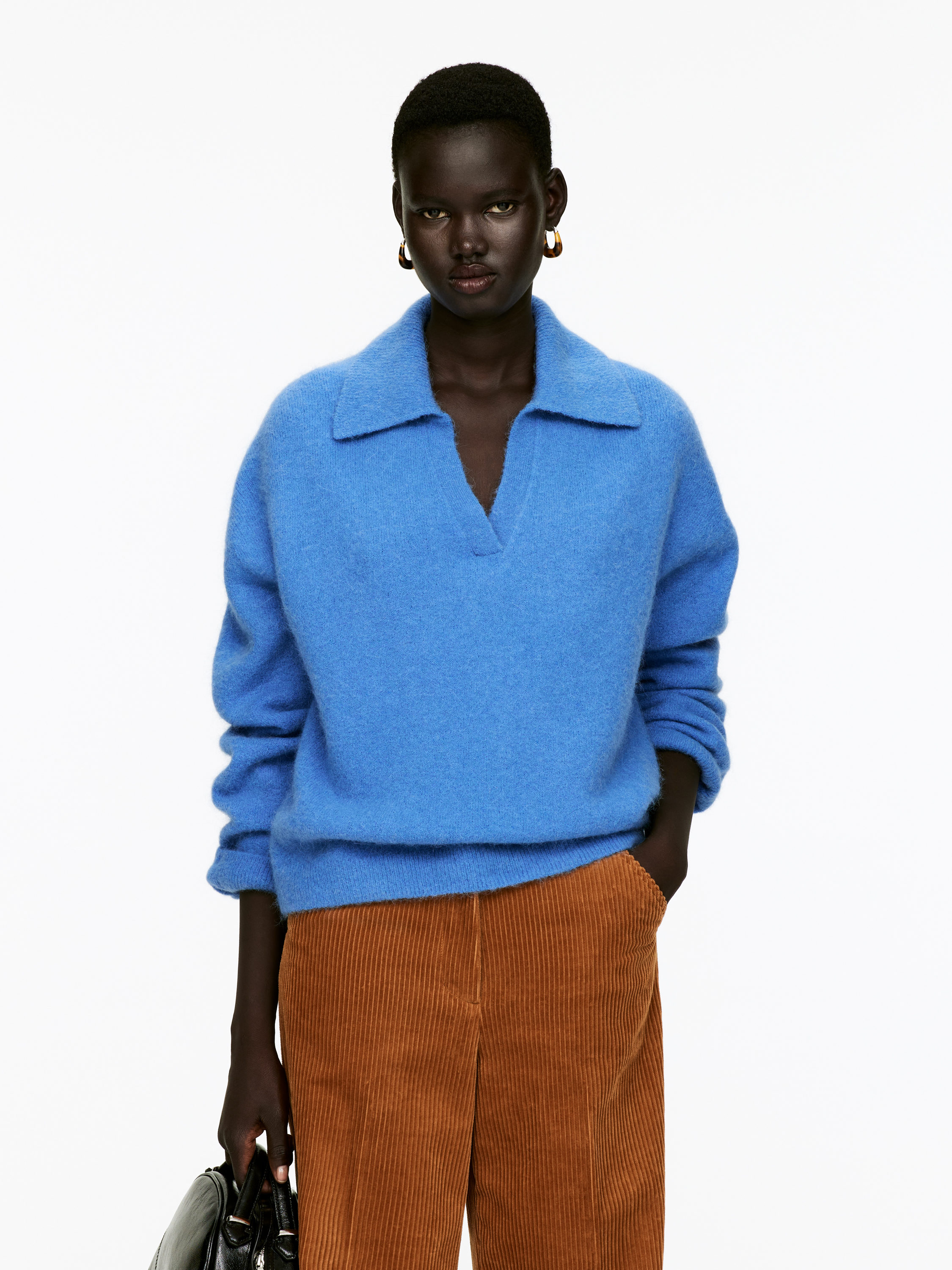 Alpaca-Wool Blend Jumper-#5881BB-16412