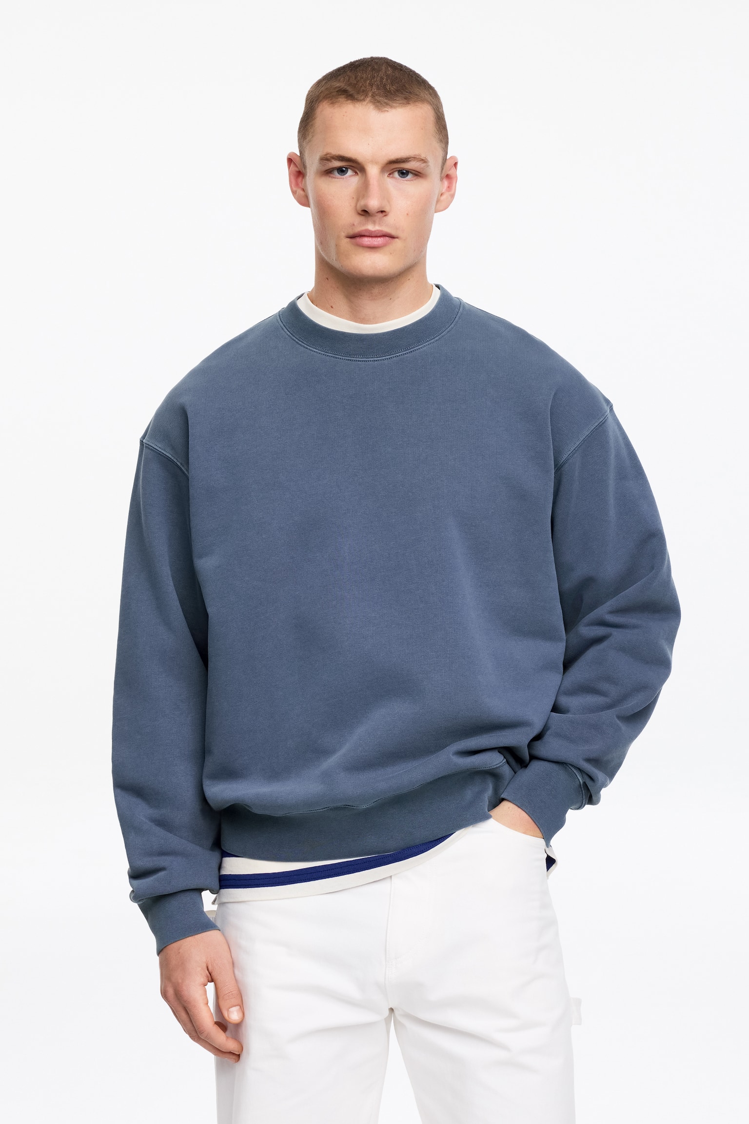Sweatshirt - Gråblå/Röd/Gul - 1