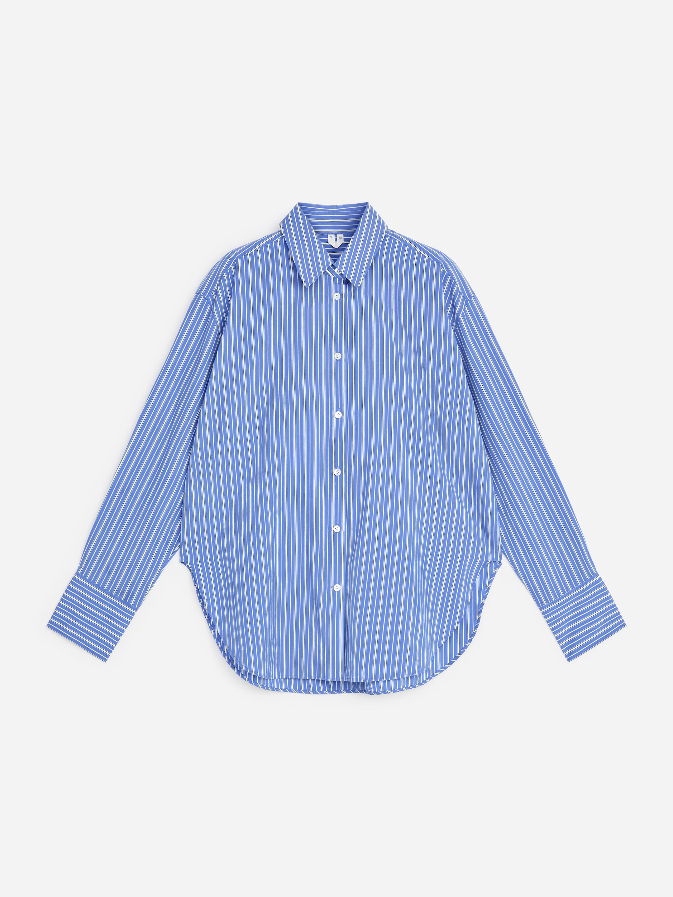Camisa amplia de algodón y seda-#798DB2-19541