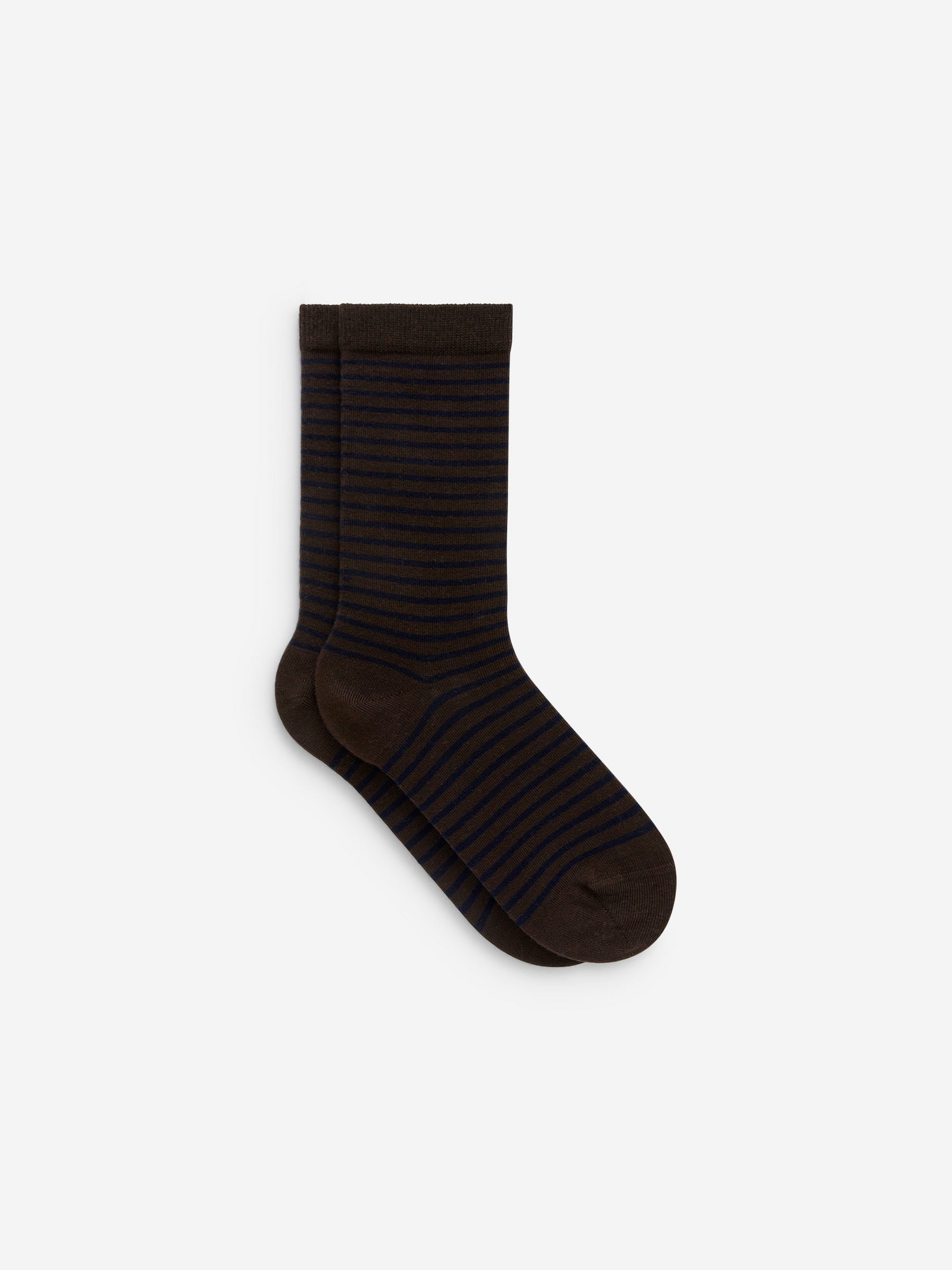 Striped Cotton Socks-#3F3838-16371