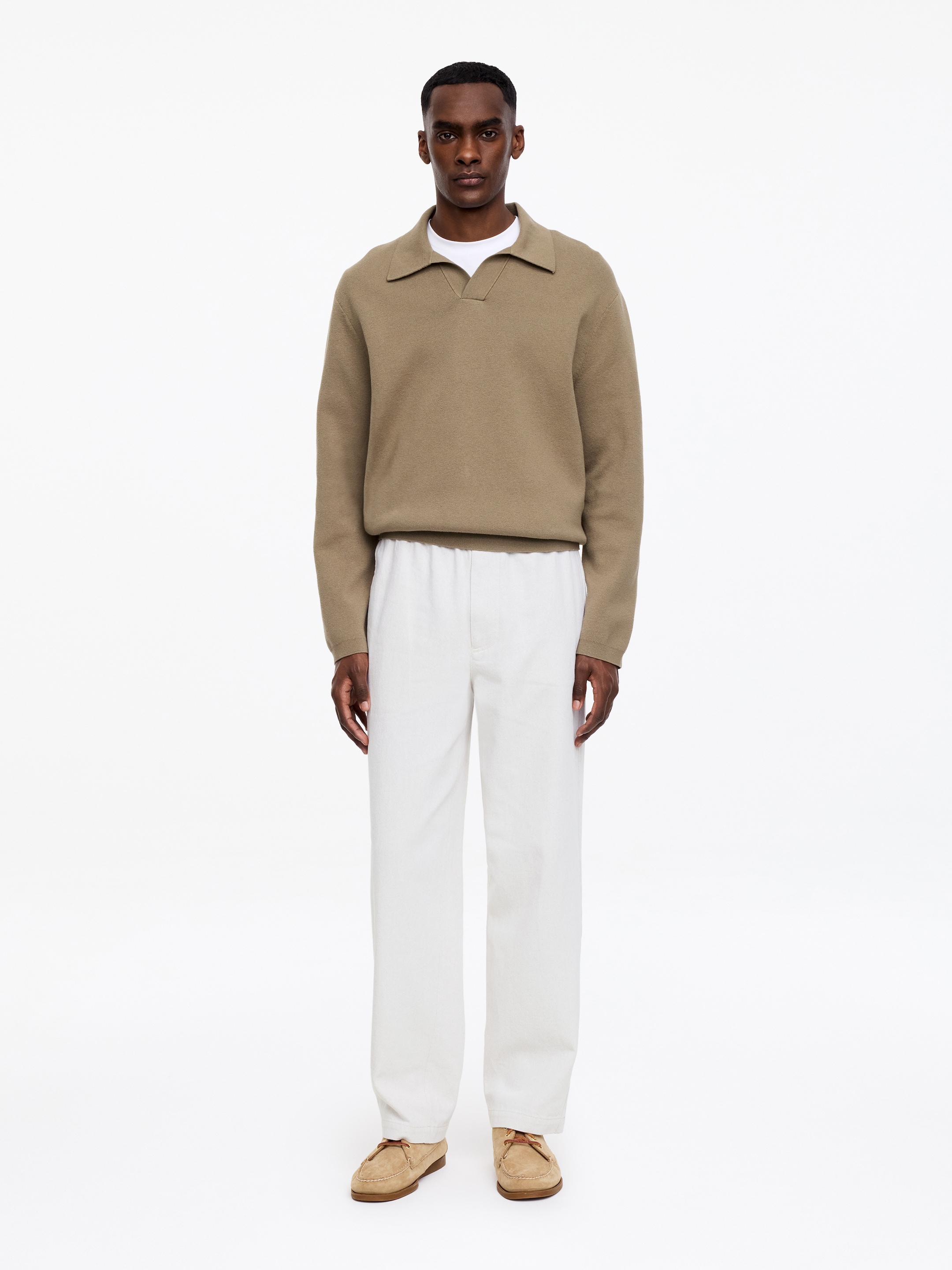 Loose Cotton Linen Trousers-#DFD7CA-18566