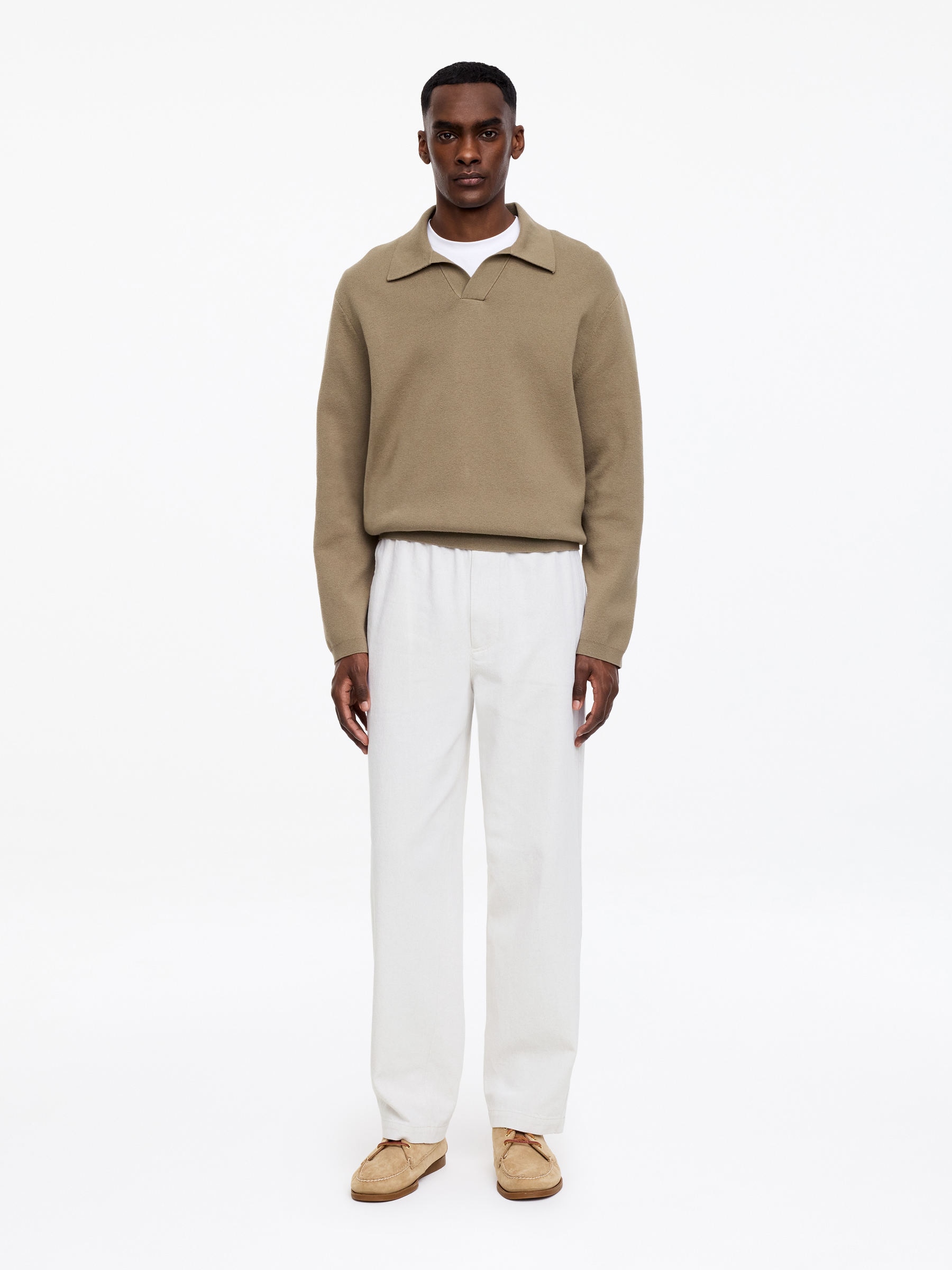 Pantalon ample en coton et lin - Blanc cassé - Loose fit - Homme - StillMedia/Lookbook - 4