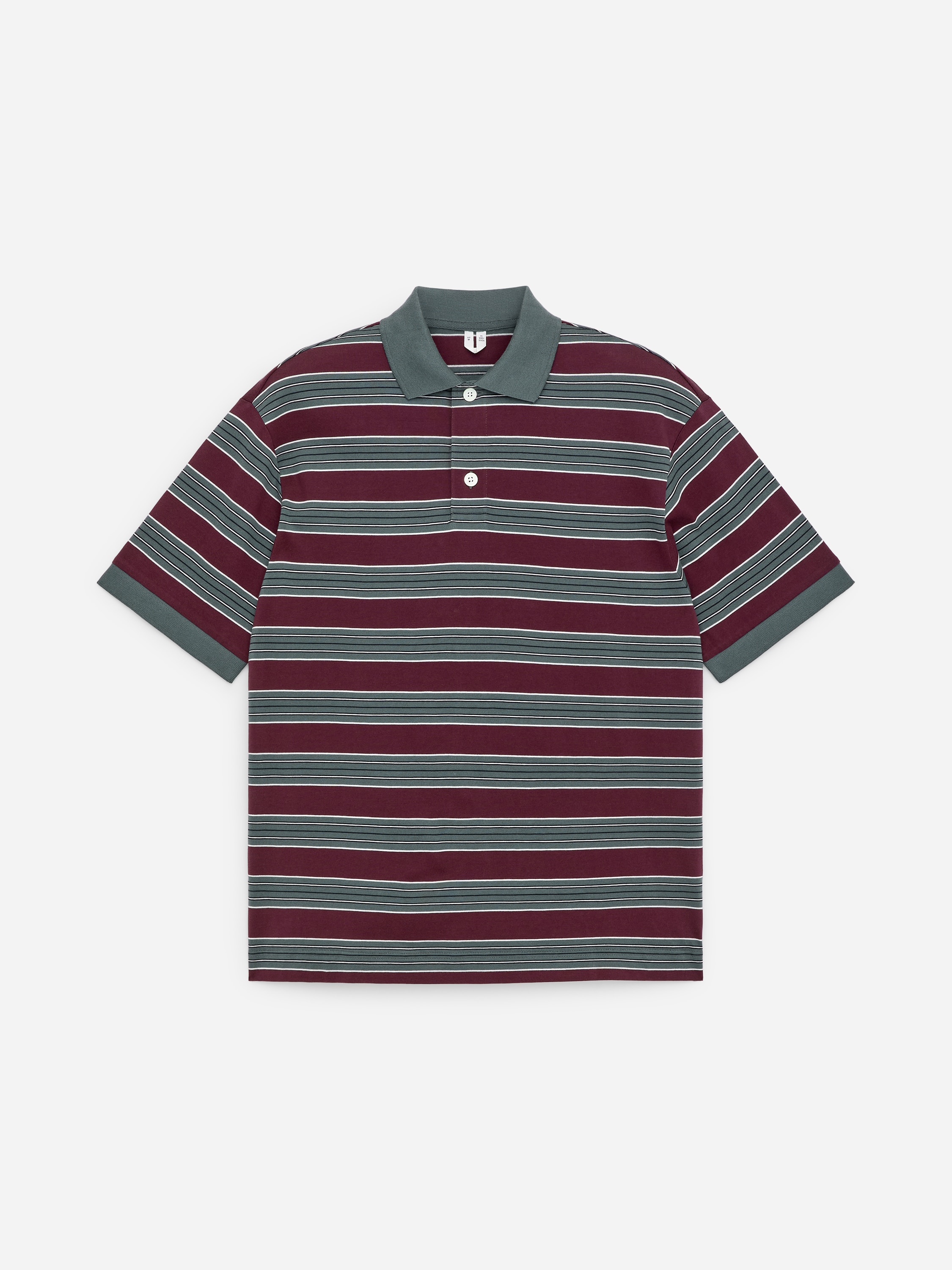 Short-Sleeve Polo Shirt - Burgundy/Sage