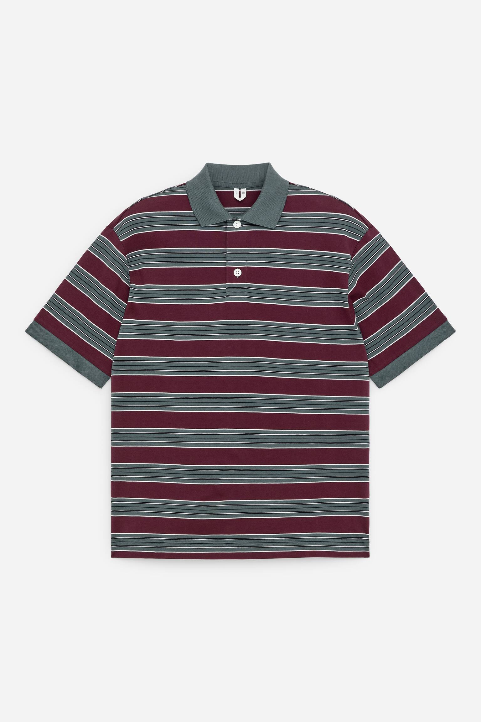 Kortärmad polo shirt - Vinröd/salviagrön - 2