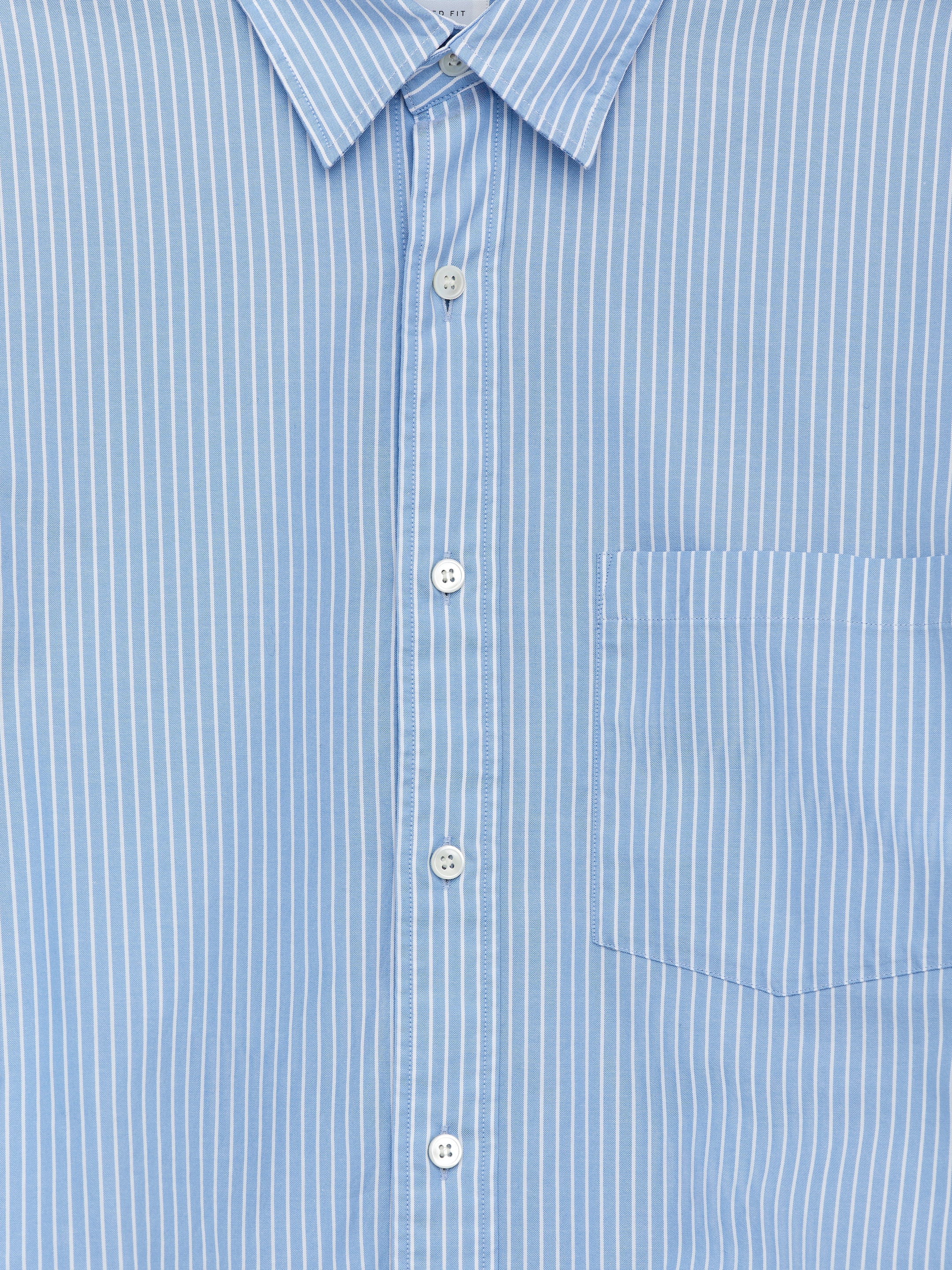 Chemise en popeline décontractée - Blanc/Bleu - Loose fit - Homme - StillMedia/DescriptiveDetail - 8