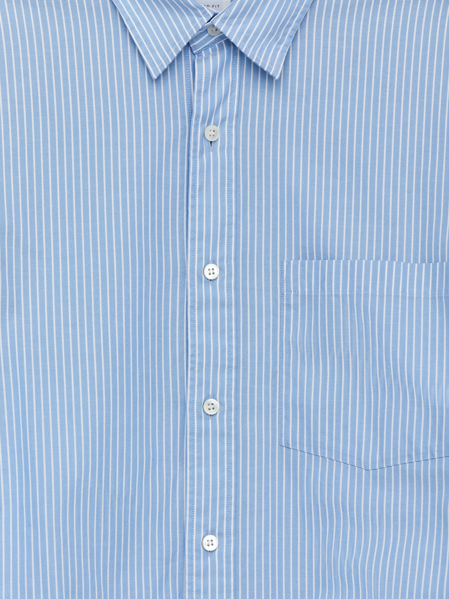 Relaxed Poplin Shirt - White/Blue - Loose fit - Men - StillMedia/DescriptiveDetail - 8