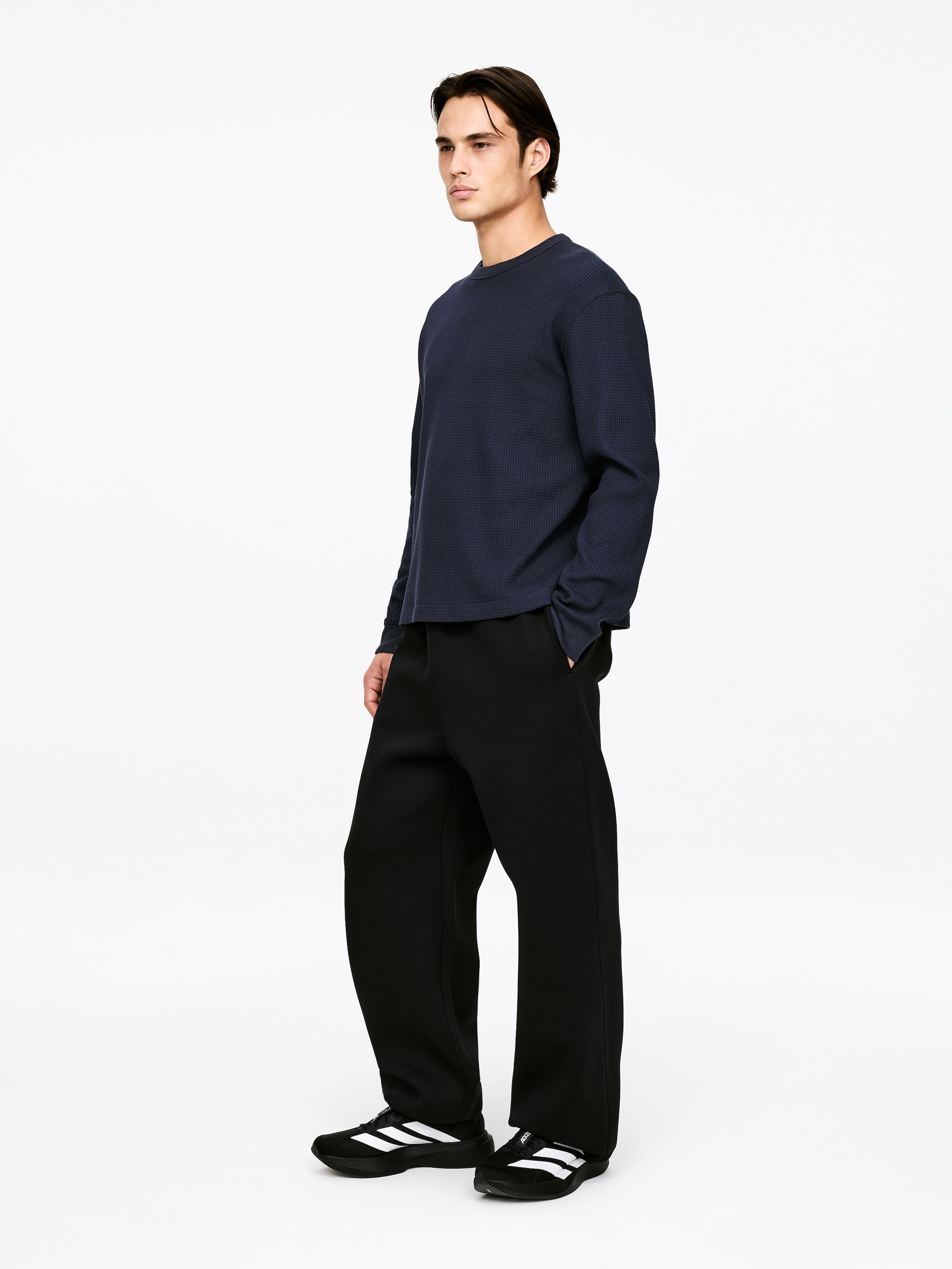 ARKET ACTIVE Waffle Top - Dark Blue - Regular fit - Men - StillMedia/Lookbook - 4