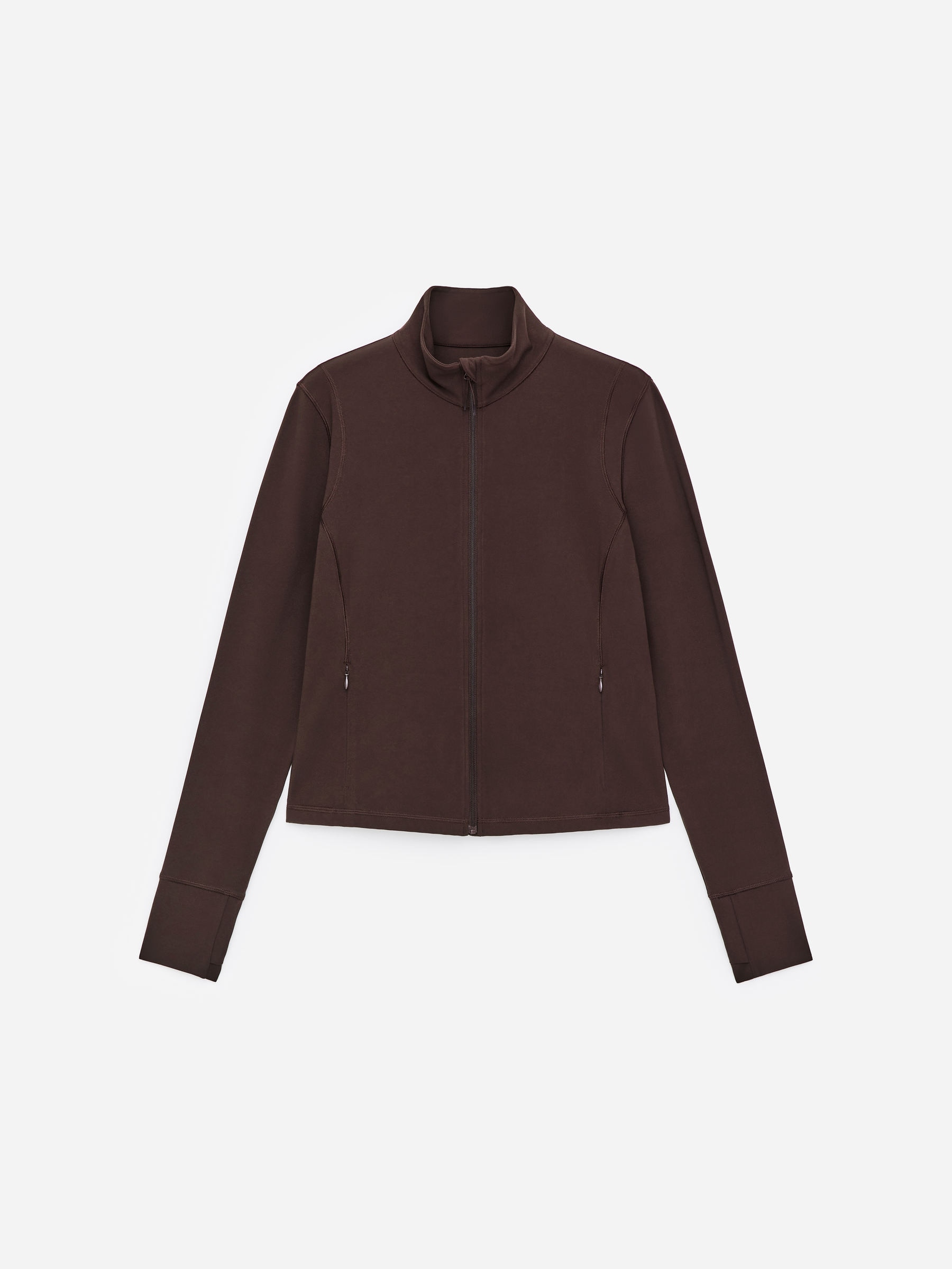 Soft Stretch Zip Jacket - Dark Brown - Slim fit - Women - StillMedia/DescriptiveStillLife - 1