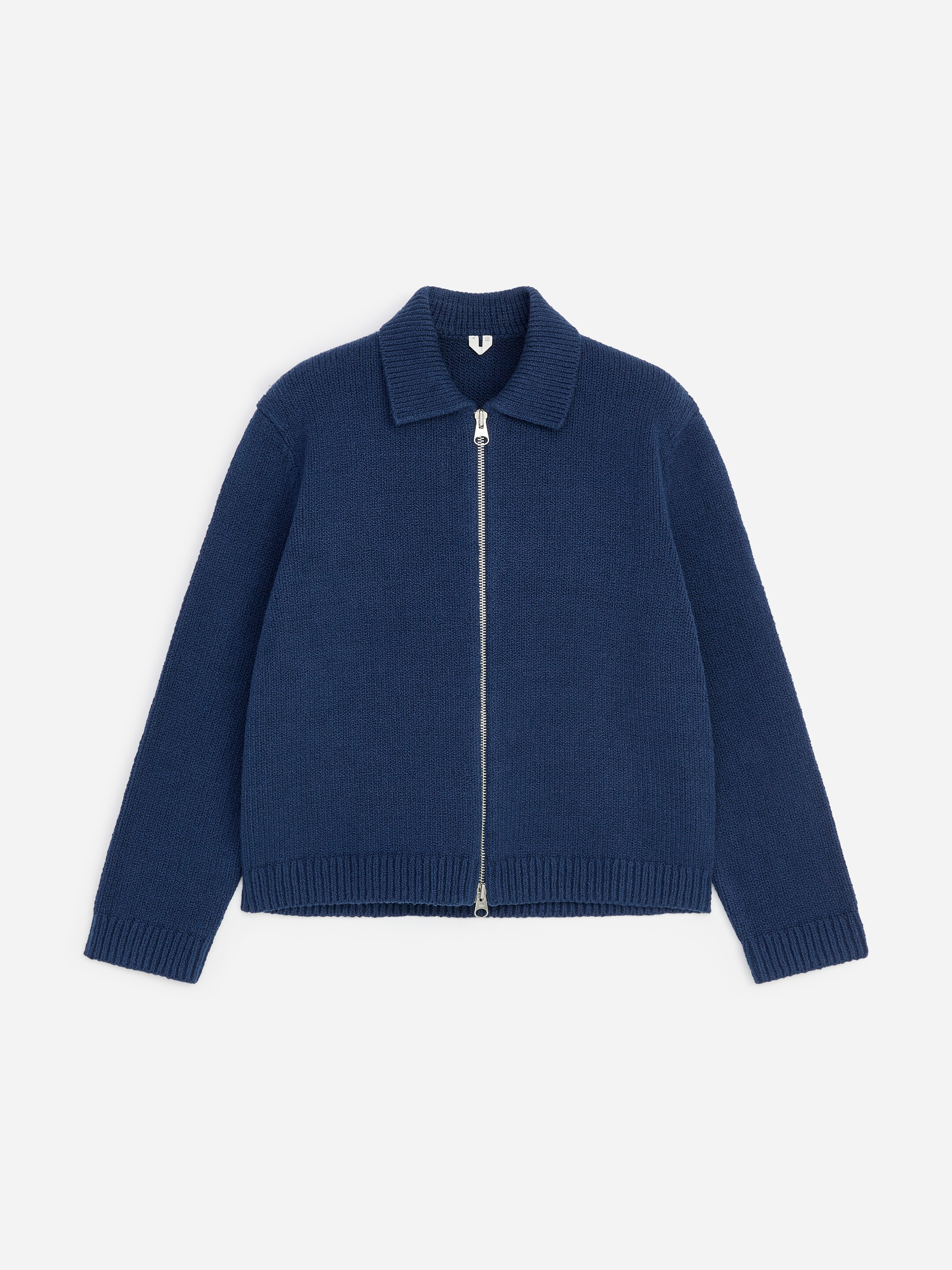 Cotton Blend Zip Cardigan - Dark Blue - Loose fit - Men - StillMedia/DescriptiveStillLife - 1