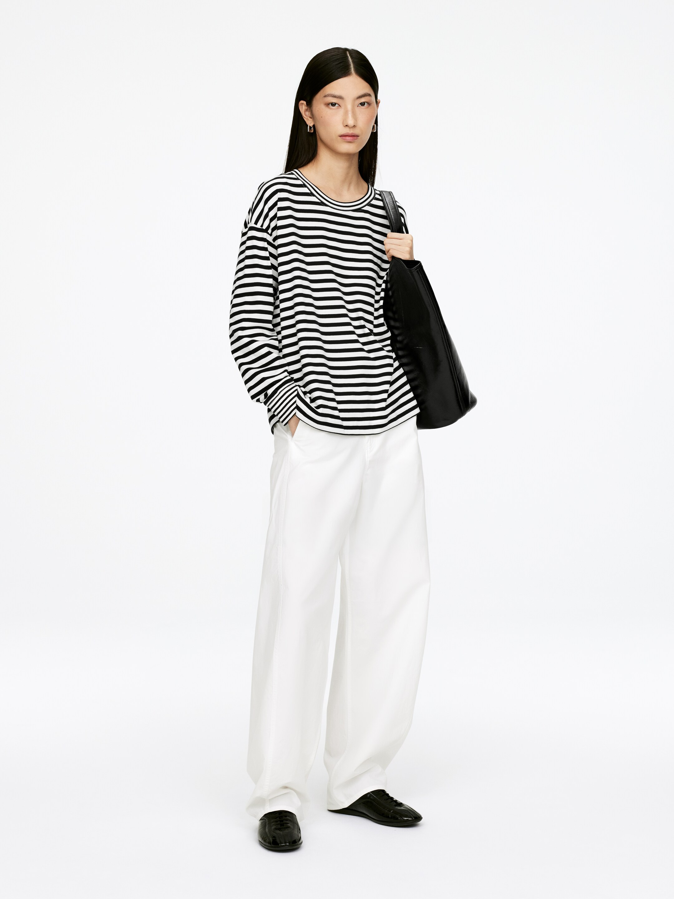 Agrandir l'image: Long-Sleeved T-Shirt - Blanc/Noir - FEMME | H&M BE 2
