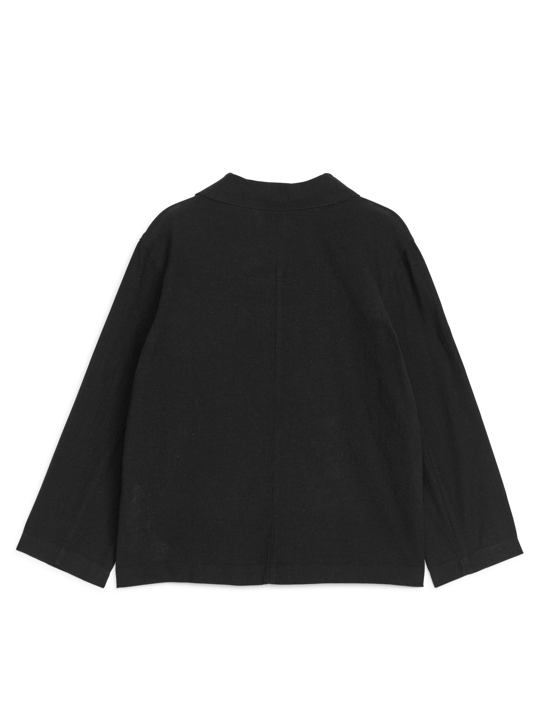 Linen Cotton Overshirt - Black - Relaxed fit - Children - StillMedia/DescriptiveStillLife - 1