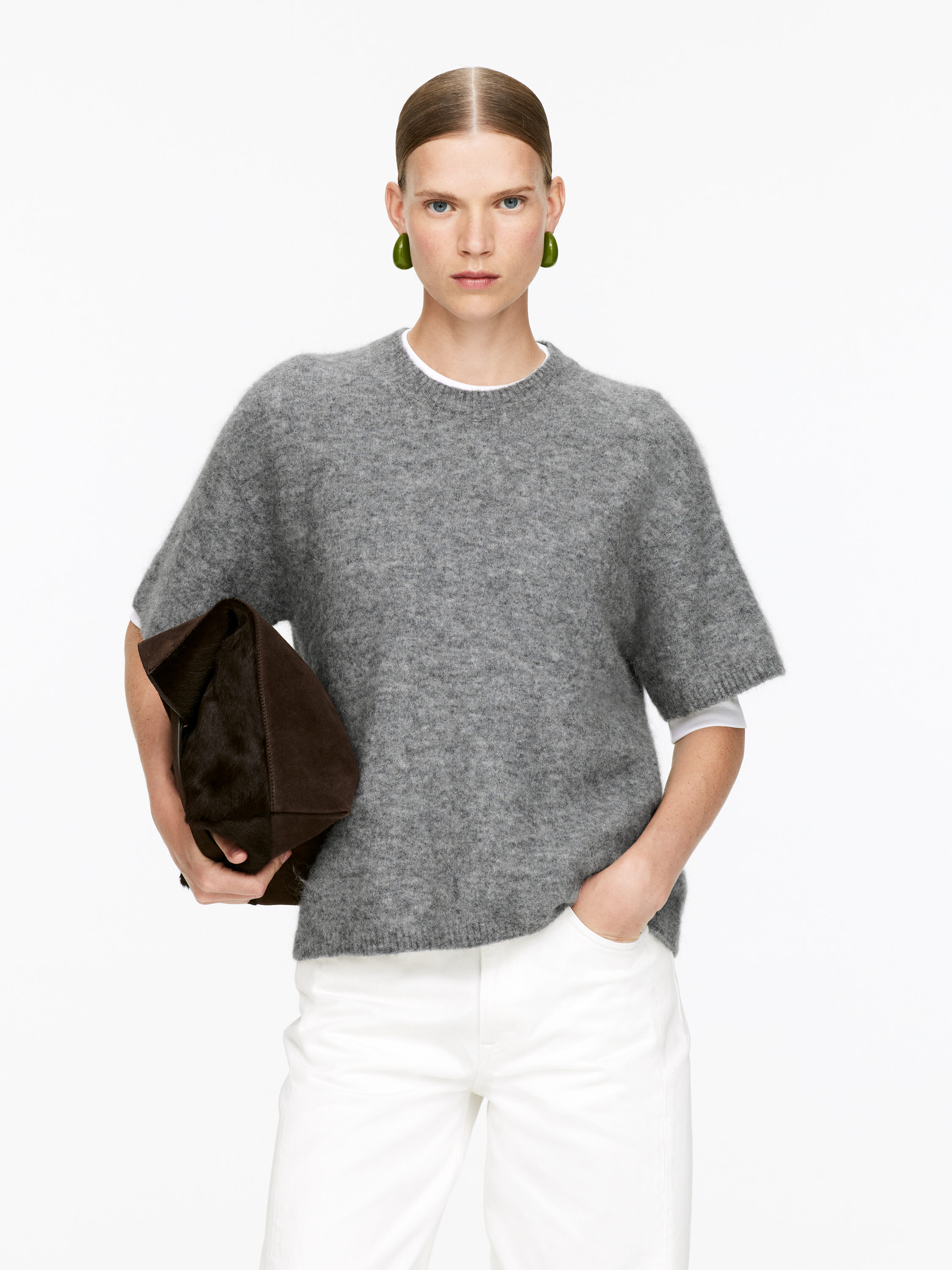 Alpaca-Wool Blend Jumper - Grey - Loose fit - Women - StillMedia/Lookbook - 6