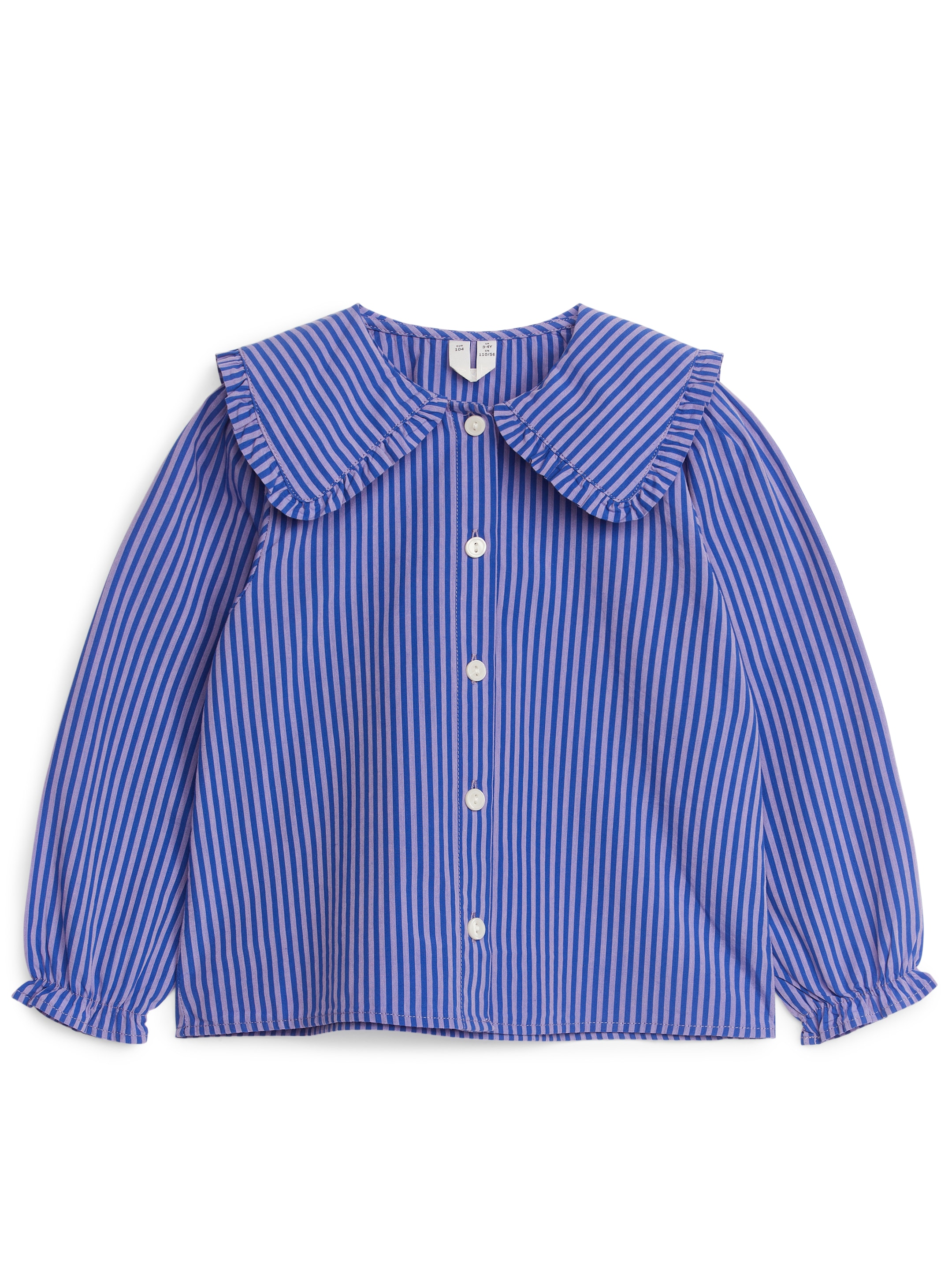 Blus med volangkrage - Blå/randig - Regular fit - Children - StillMedia/DescriptiveStillLife - 3