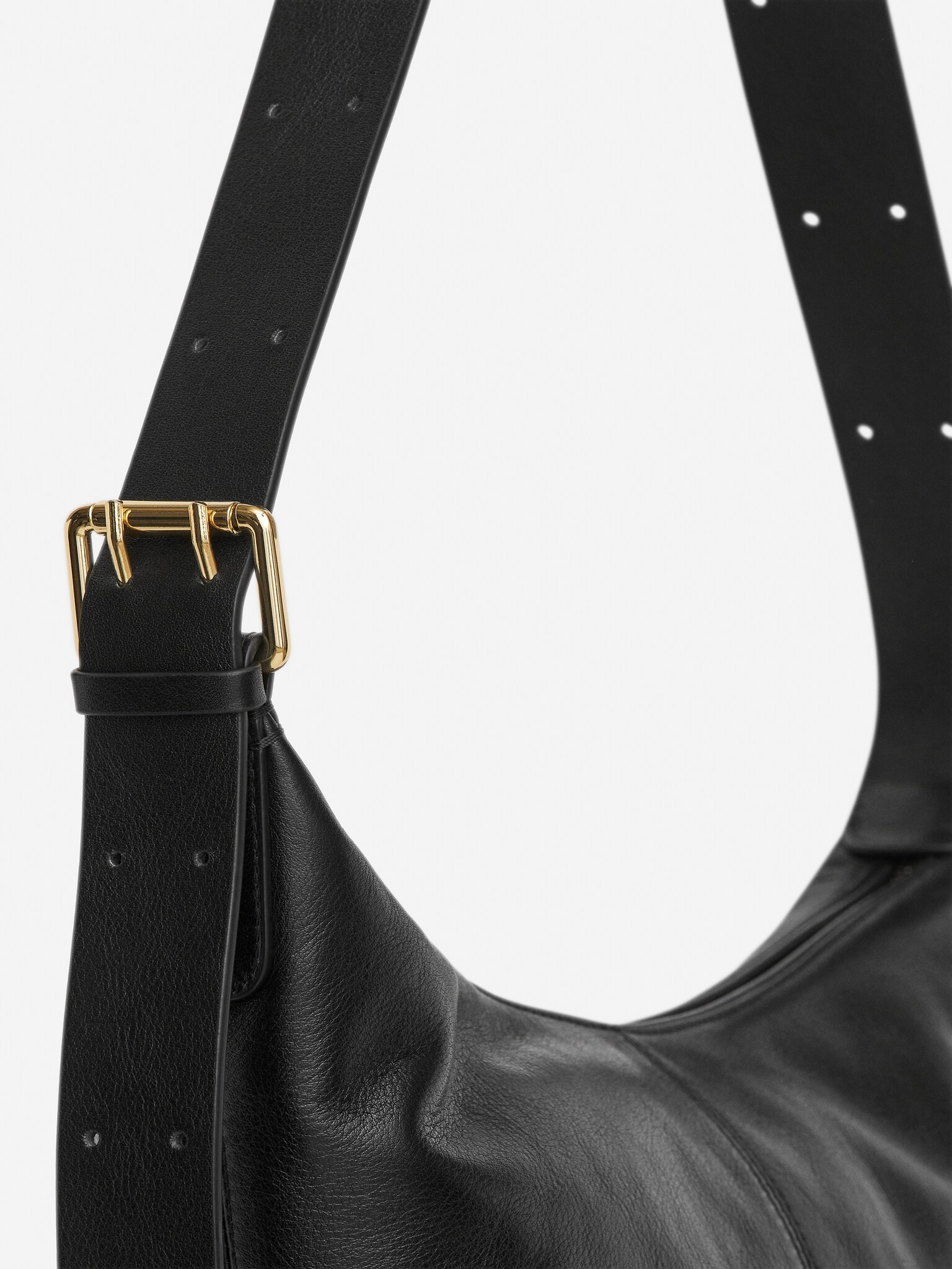 Kožená bucket bag - Black - 3