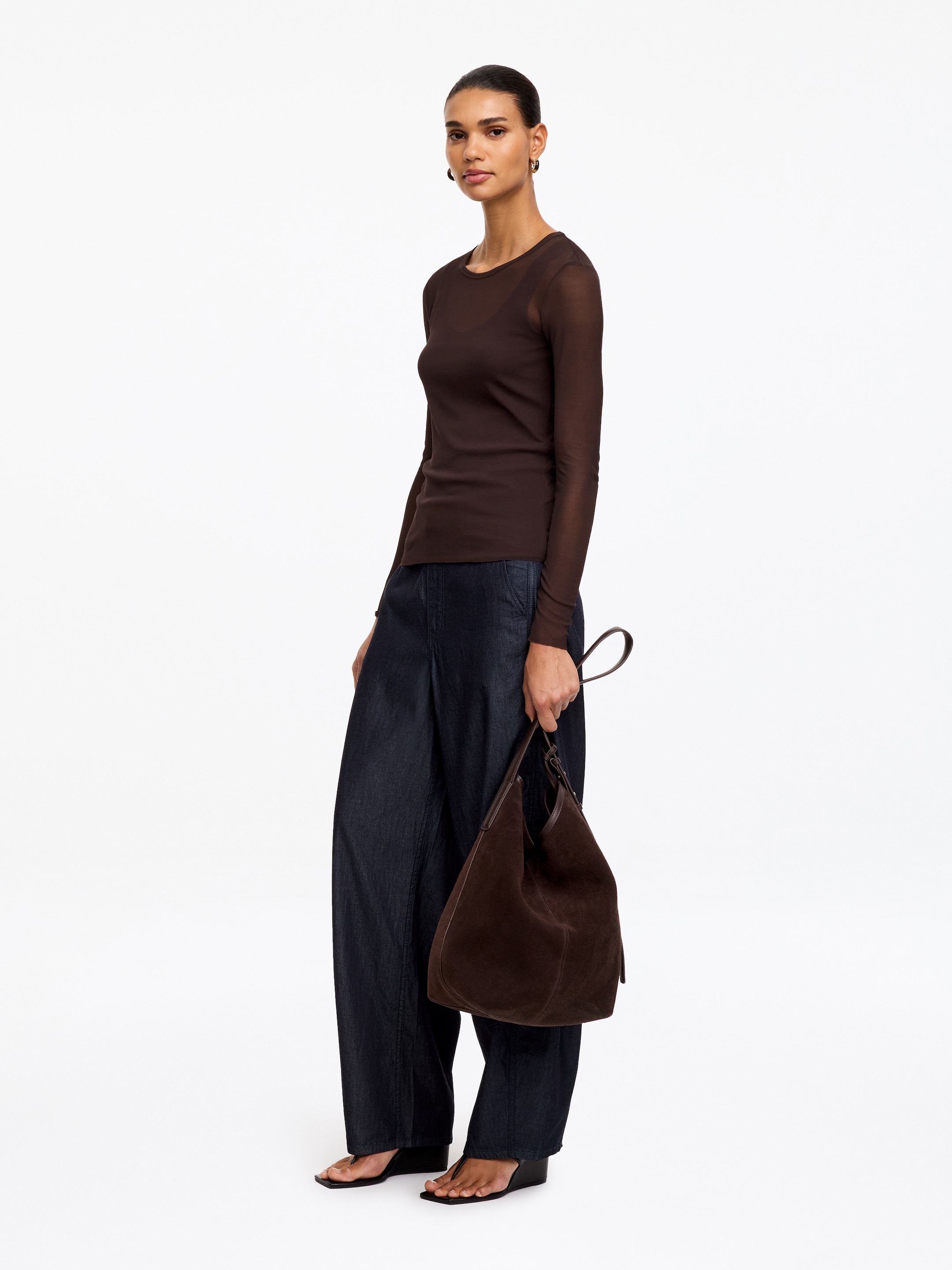 Slim Silk Top - Brown - Slim fit - women - StillMedia/Lookbook - 4