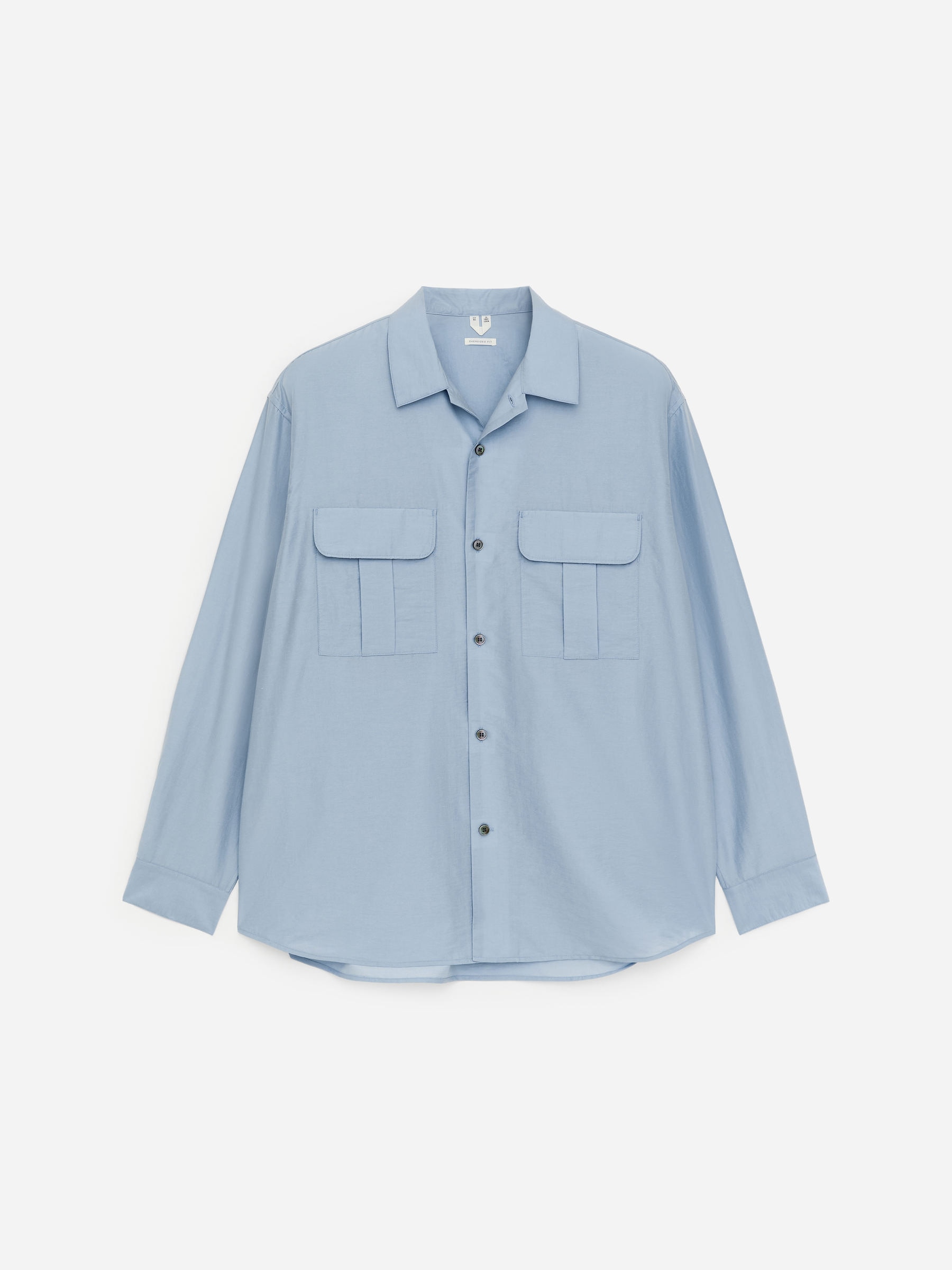 Oversized Lyocell Blend Shirt - Dusty Blue - Oversized - Men - StillMedia/DescriptiveStillLife - 1