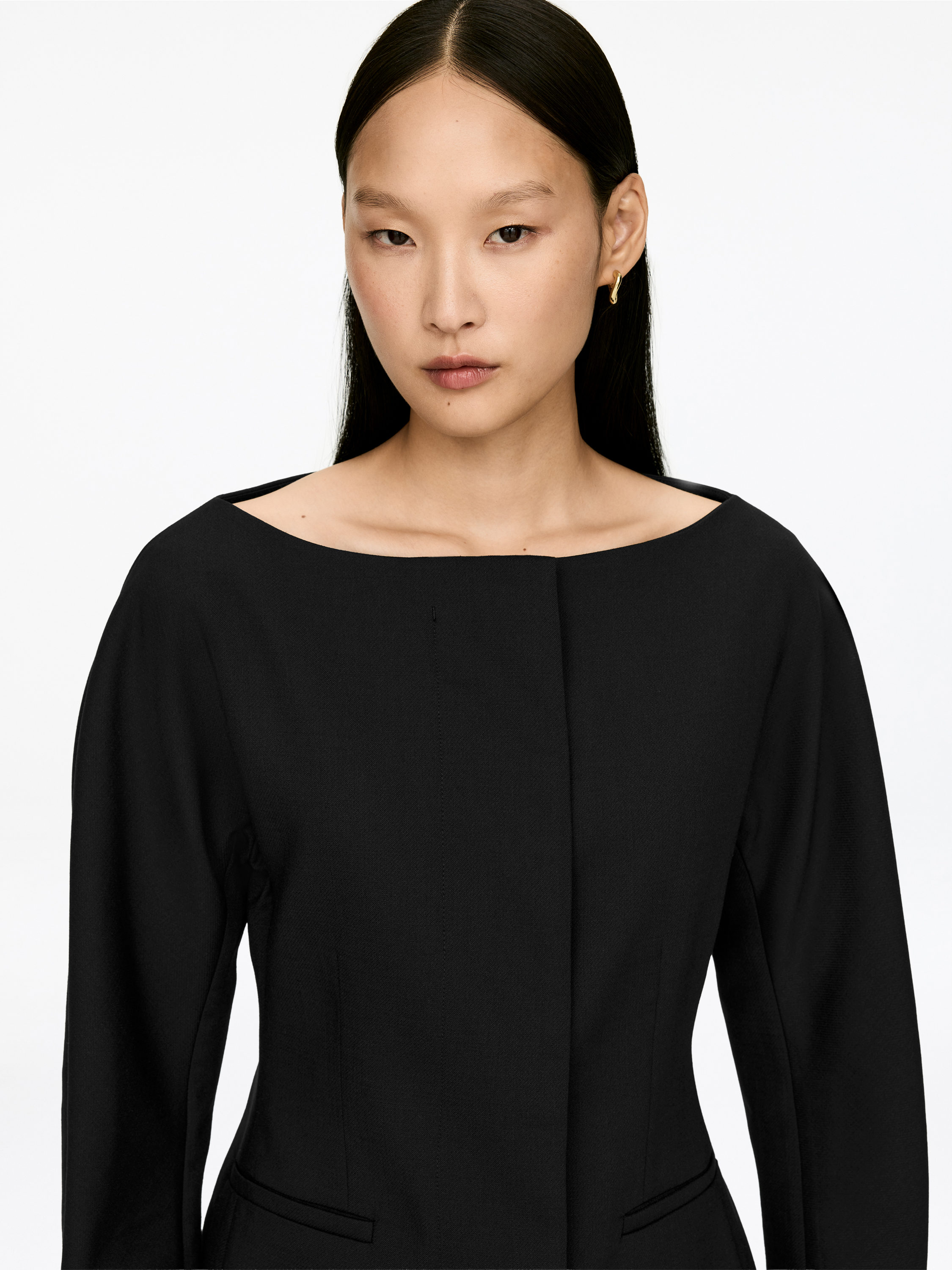 Open-Neck Blazer - Black - Slim fit - Women - StillMedia/Lookbook - 4