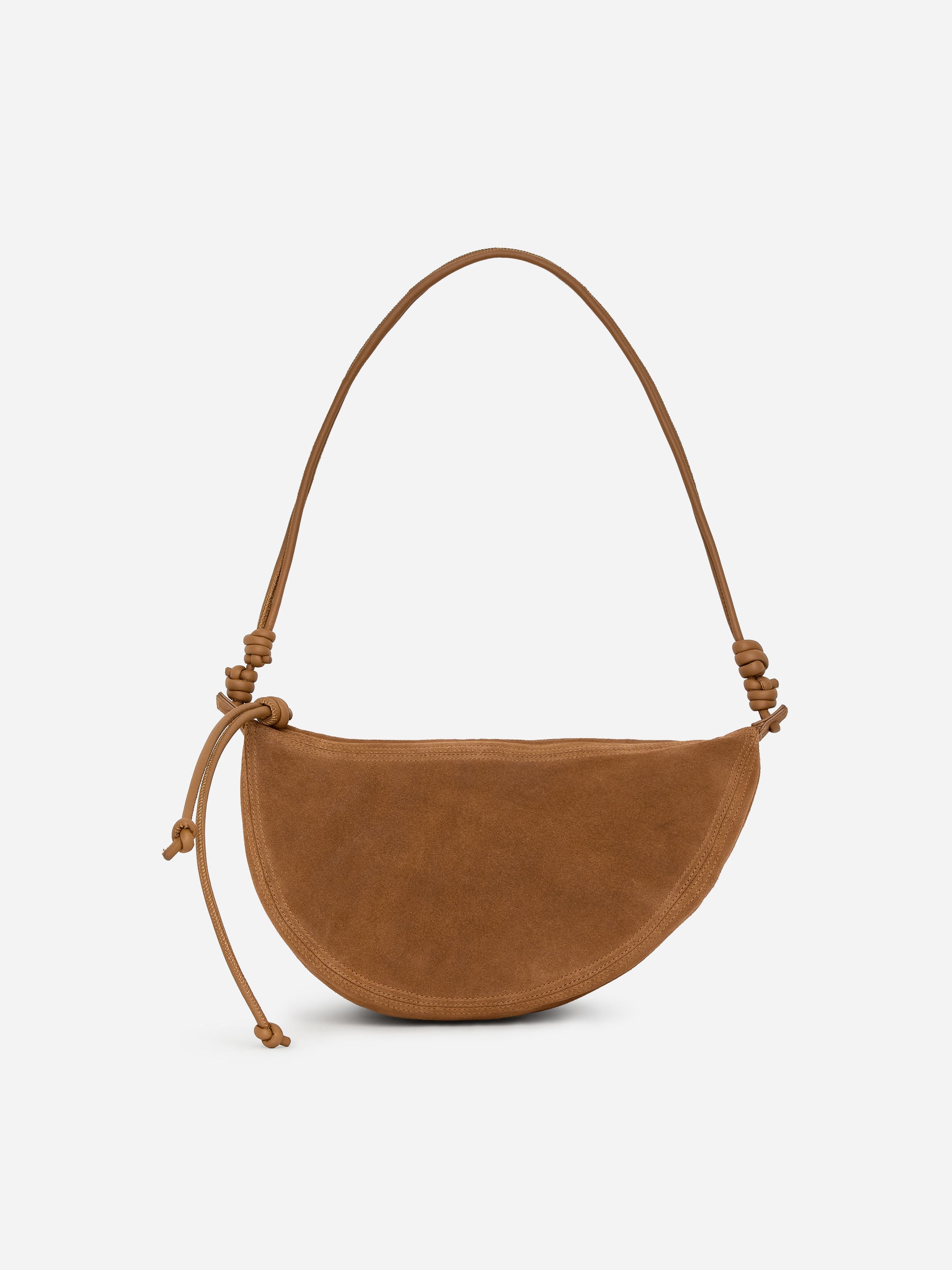 Crescent Suede Bag-#68513C-18475