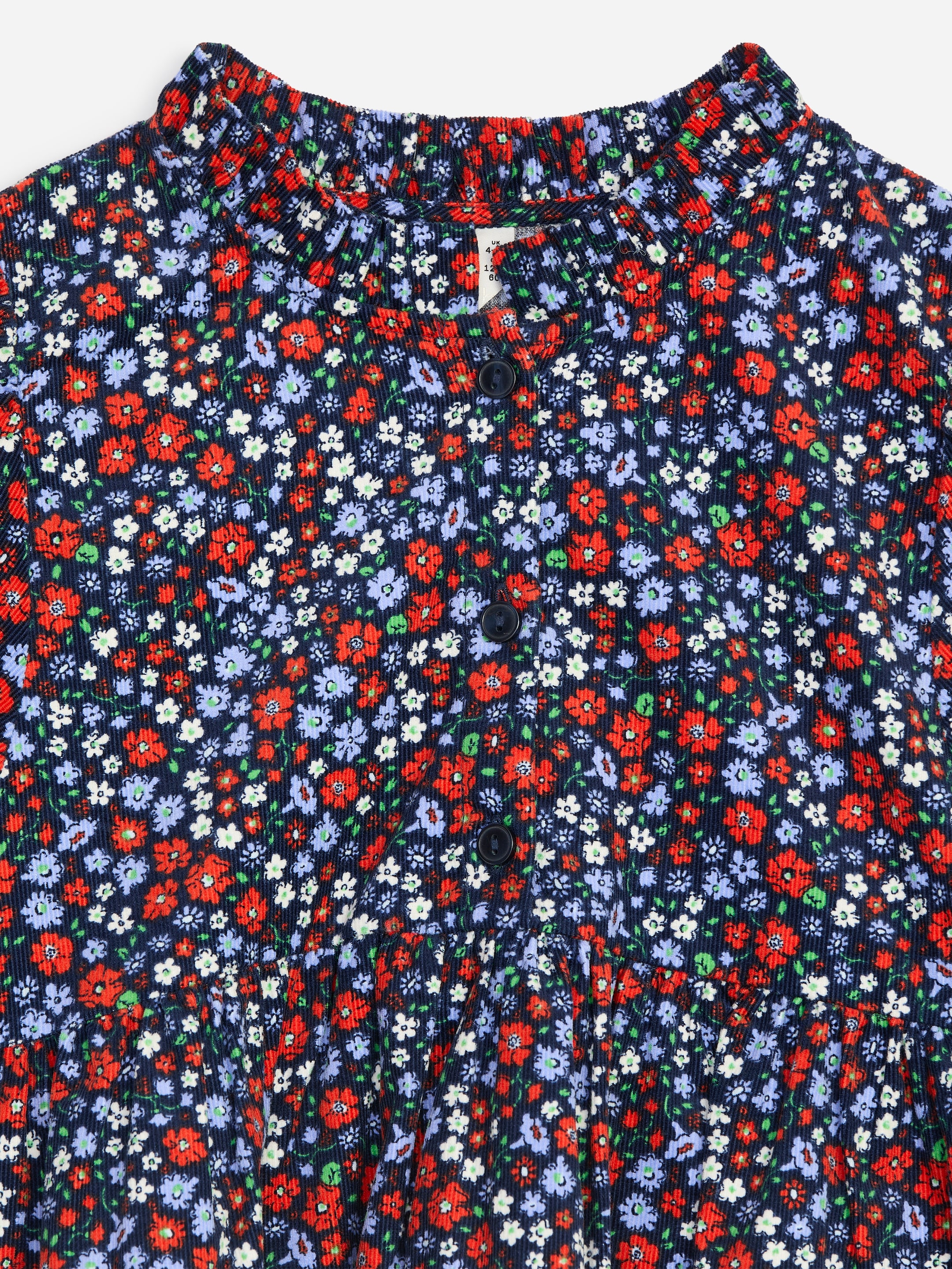 Printed Corduroy Dress - Dark Blue/Floral - Regular fit - children - StillMedia/DescriptiveDetail - 2