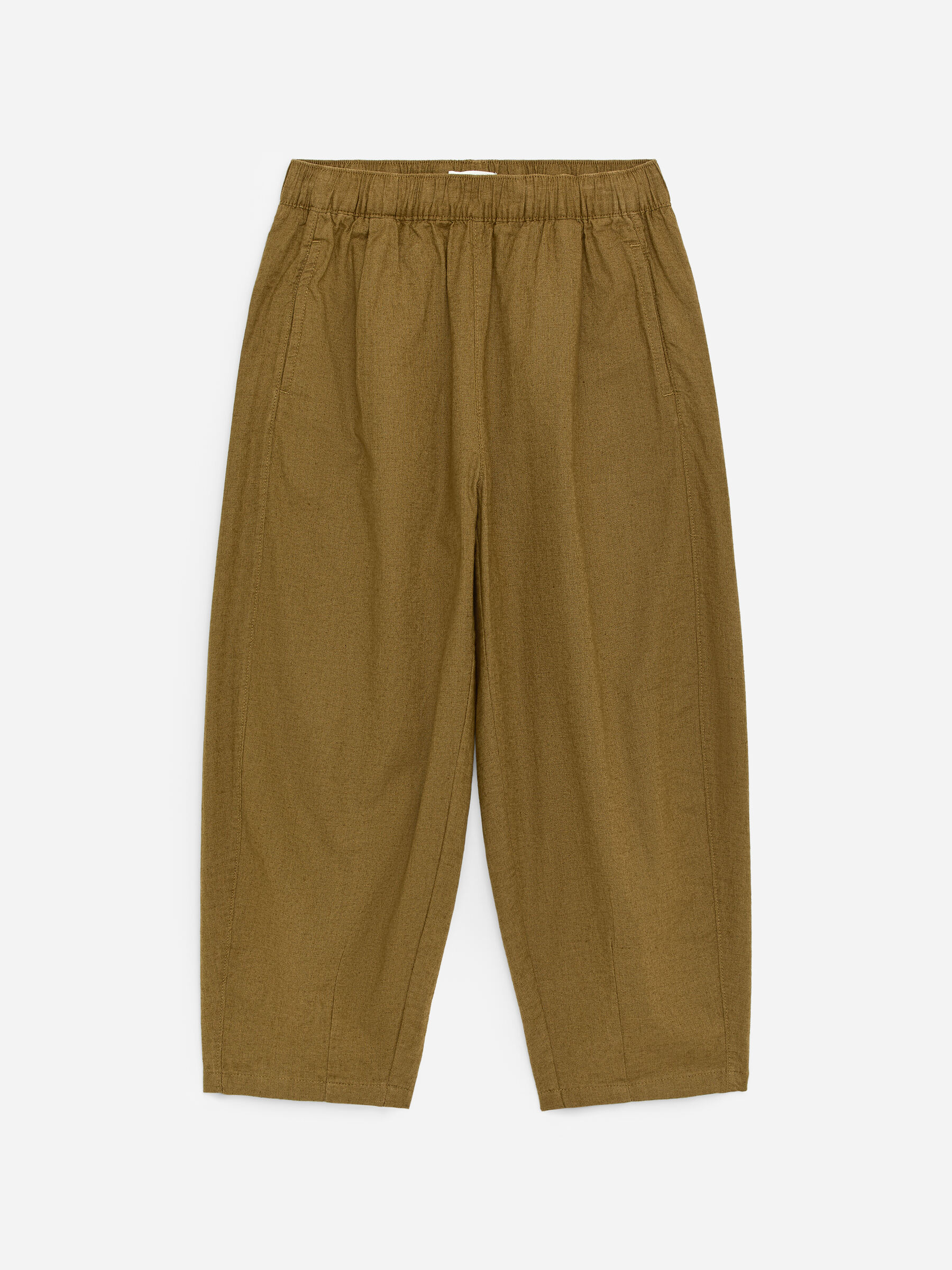 Barrel leg byxor-#6D6445-18926