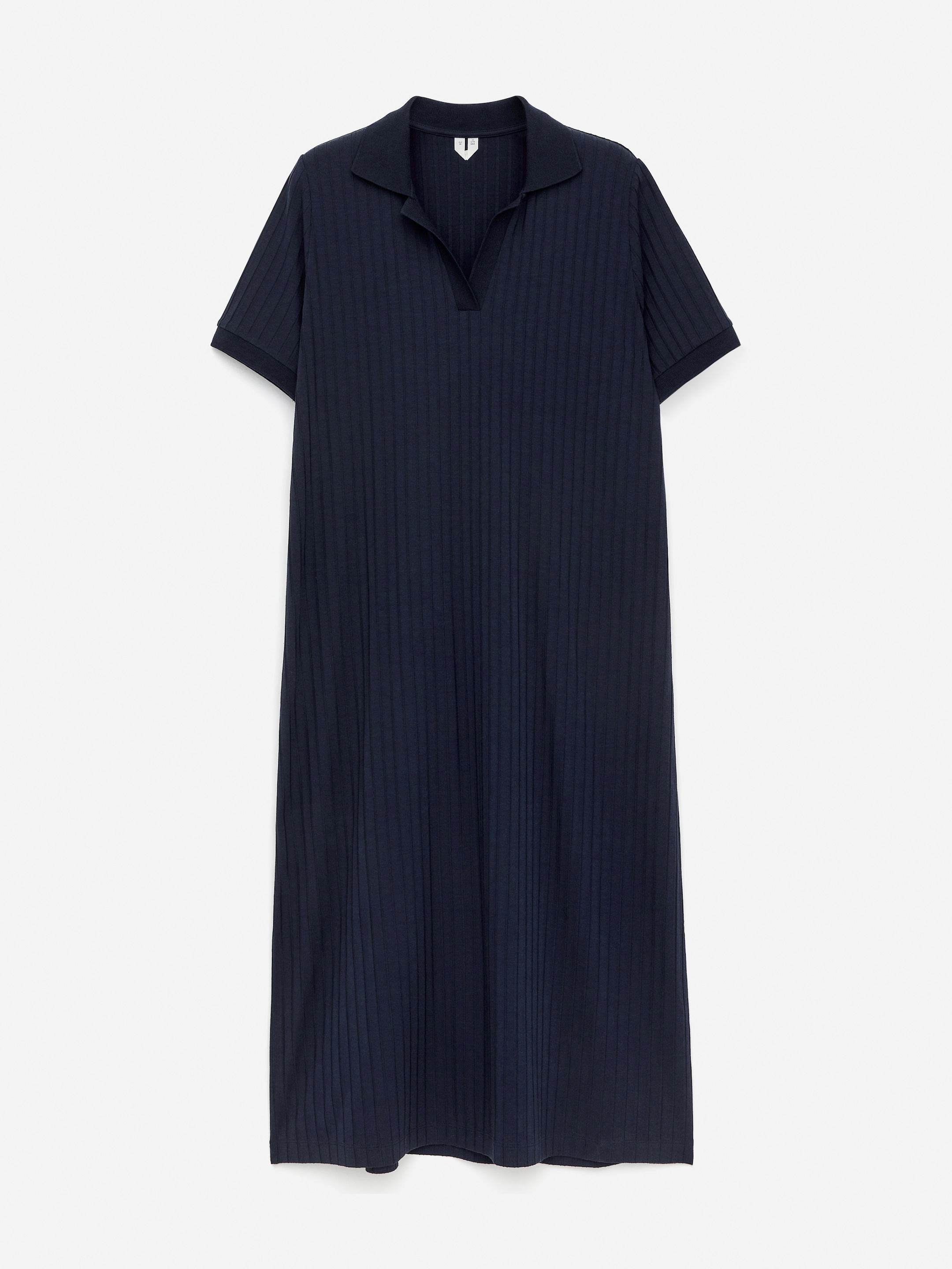 Rib-Knit Polo Dress - Dark Blue - Regular fit - Women - StillMedia/DescriptiveStillLife - 1